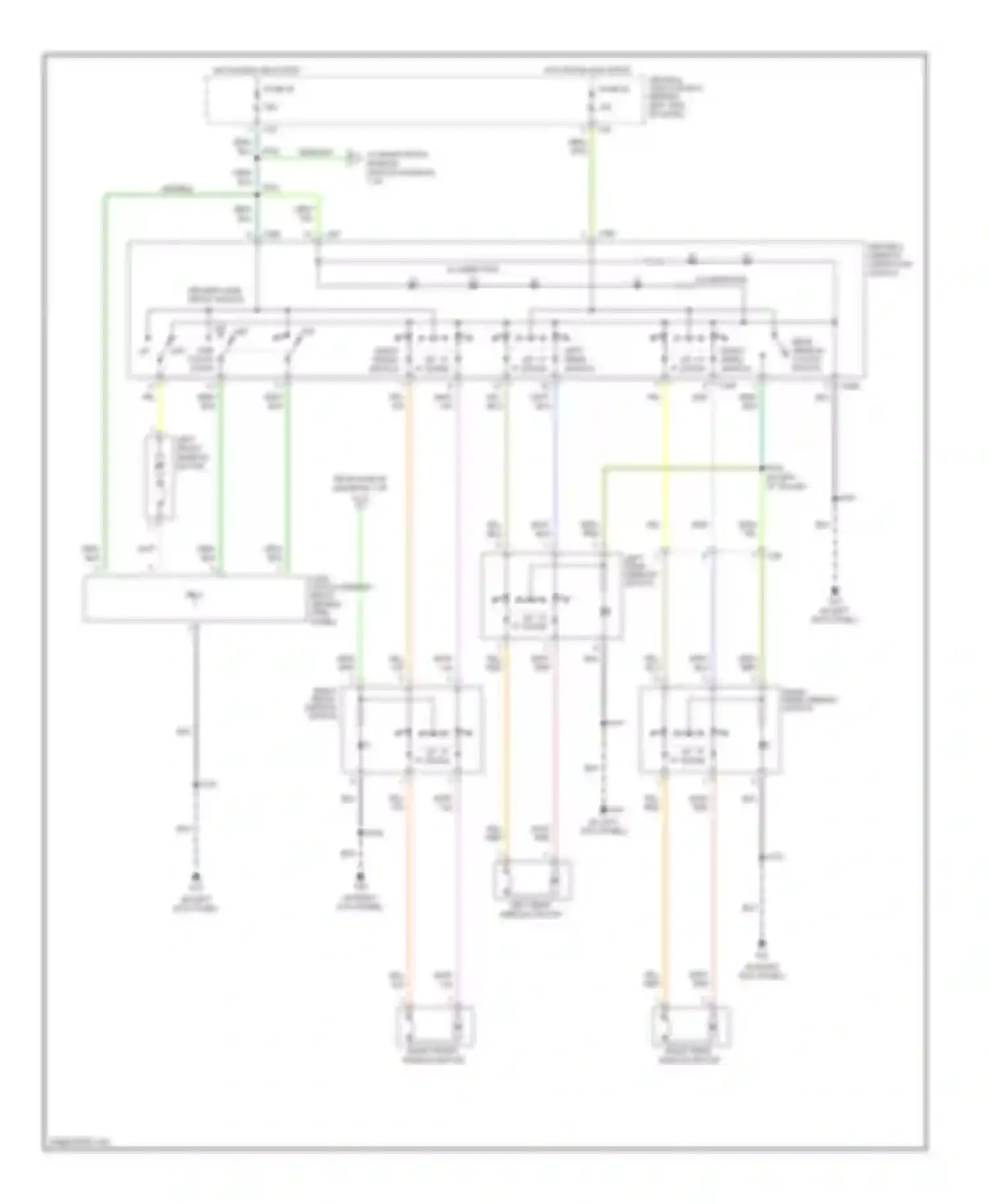 Focus Ford I (1998-2004): Power window circuit, with rear power windows