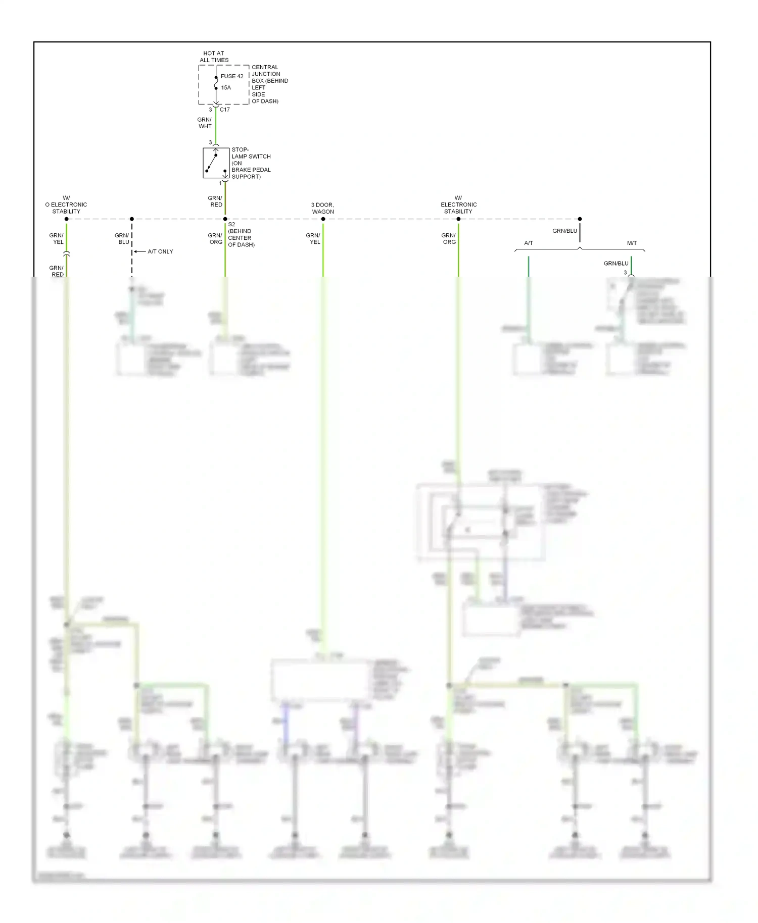 Ford Focus I (1998-2004) electronic stability program (esp) module (left side of wiring diagram  (1 of 1)