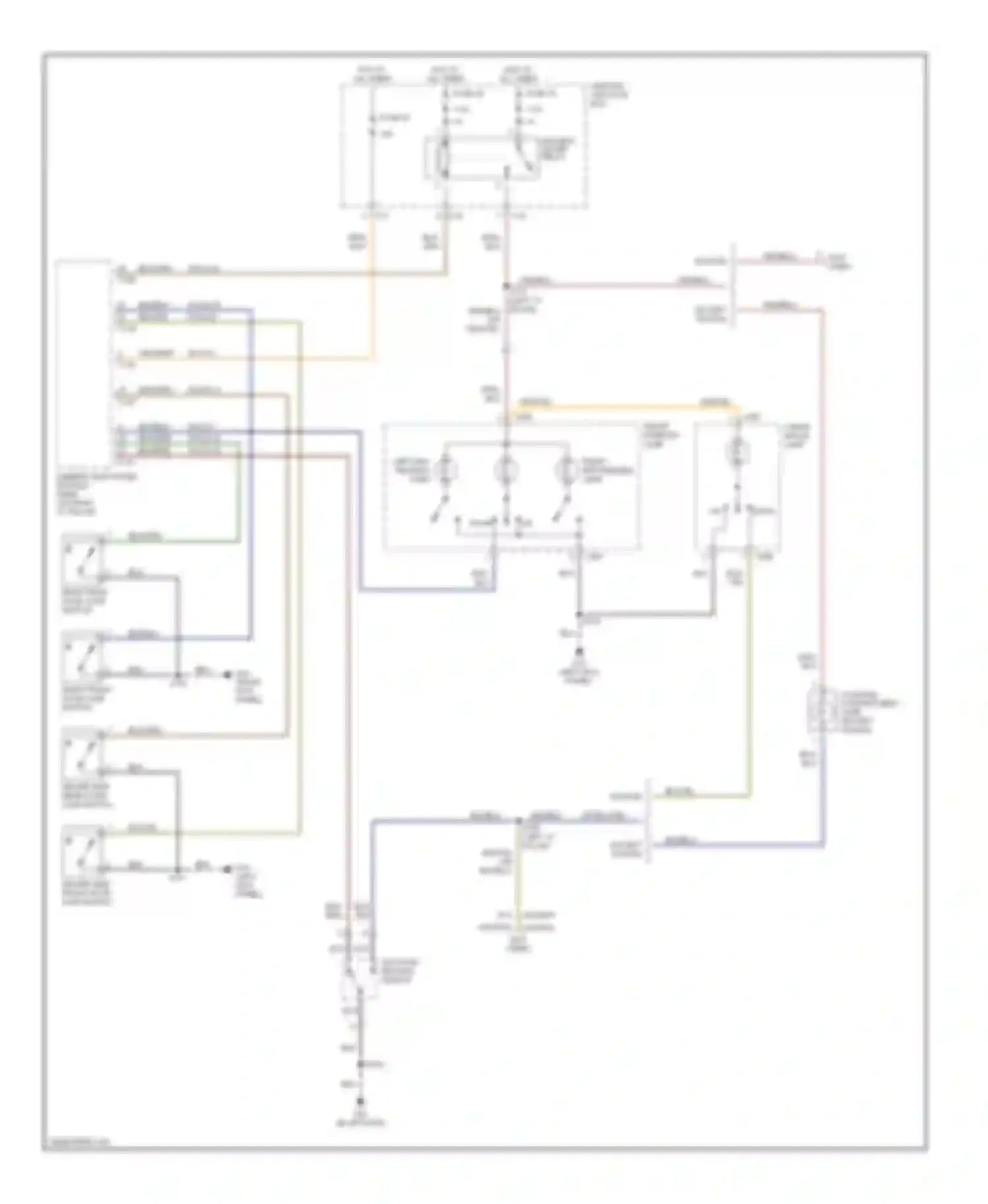 Wiring diagram front interior lamp for Ford Focus I (1998-2004) (1 of 2)