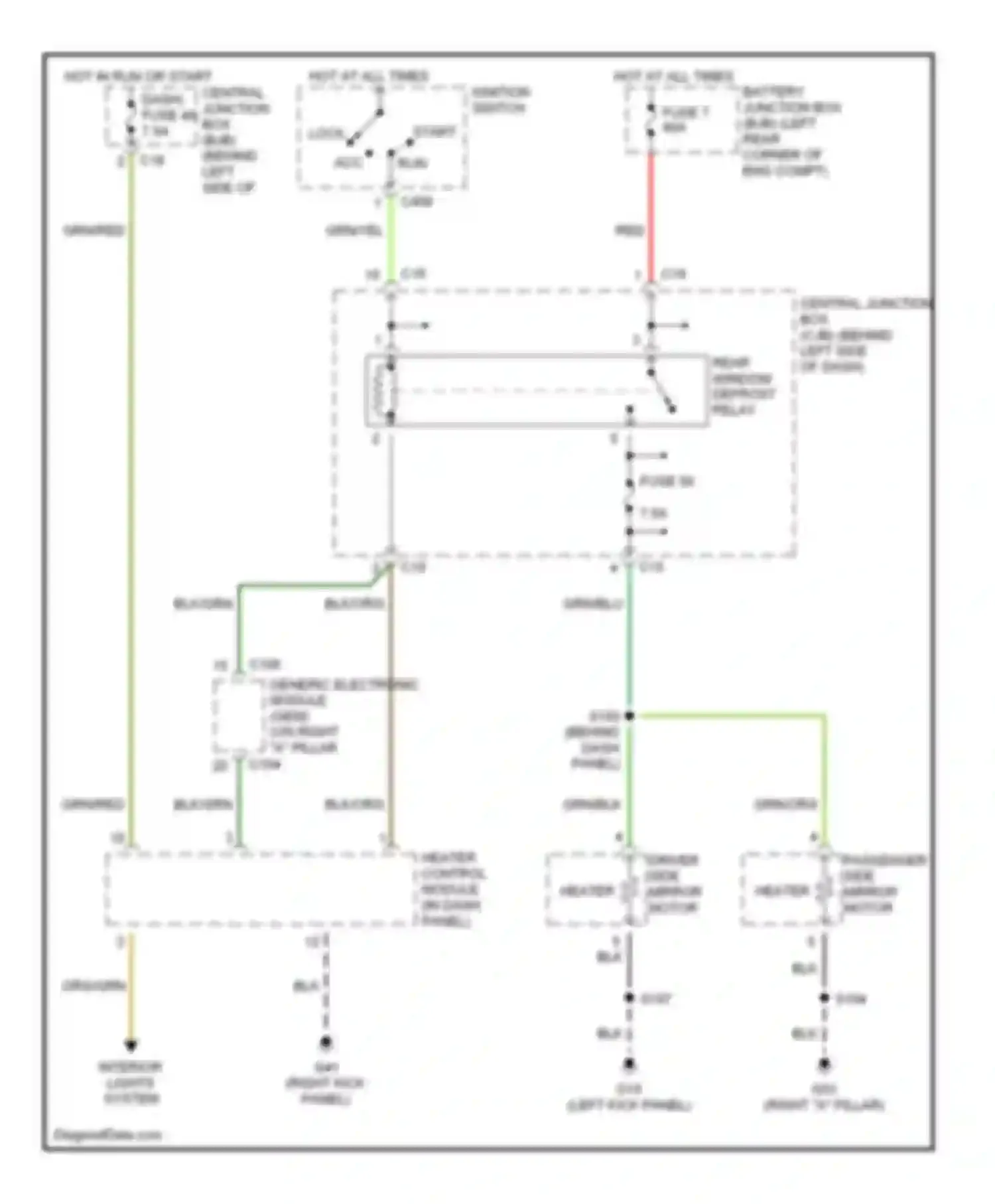 Wiring diagram fuse 7 for Ford Focus I (1998-2004) (1 of 3)