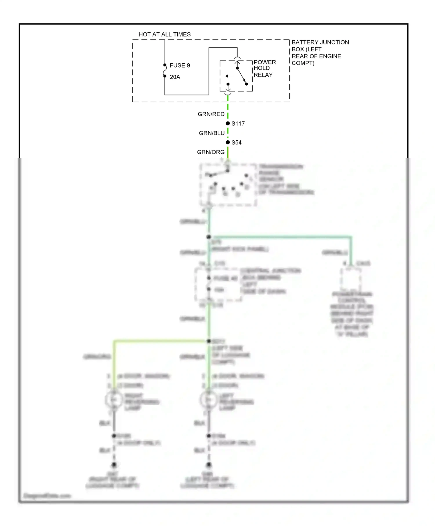Wiring diagram fuse 9 for Ford Focus I (1998-2004) (1 of 12)