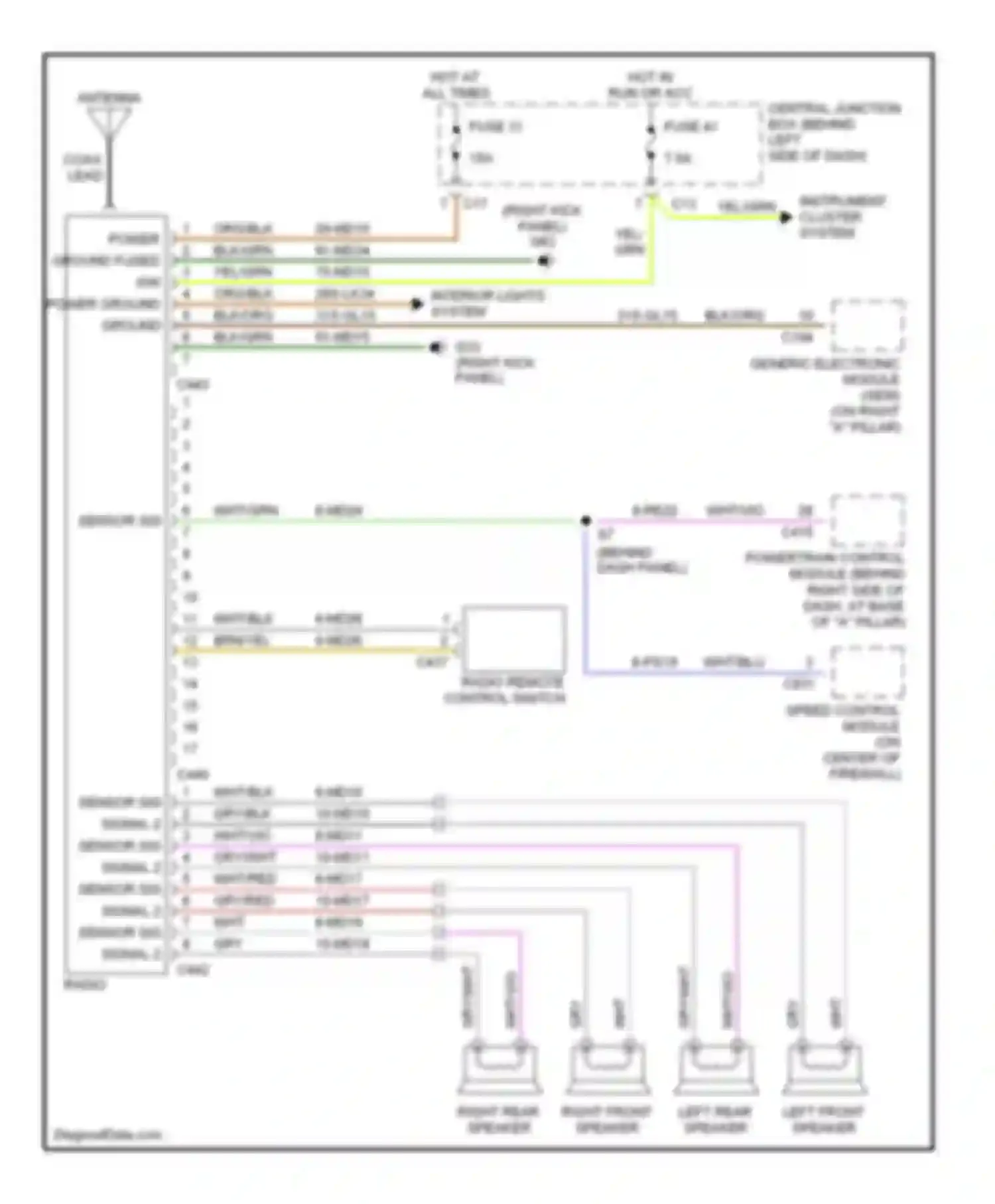 Wiring diagram gry/blk for Ford Focus I (1998-2004) (1 of 4)