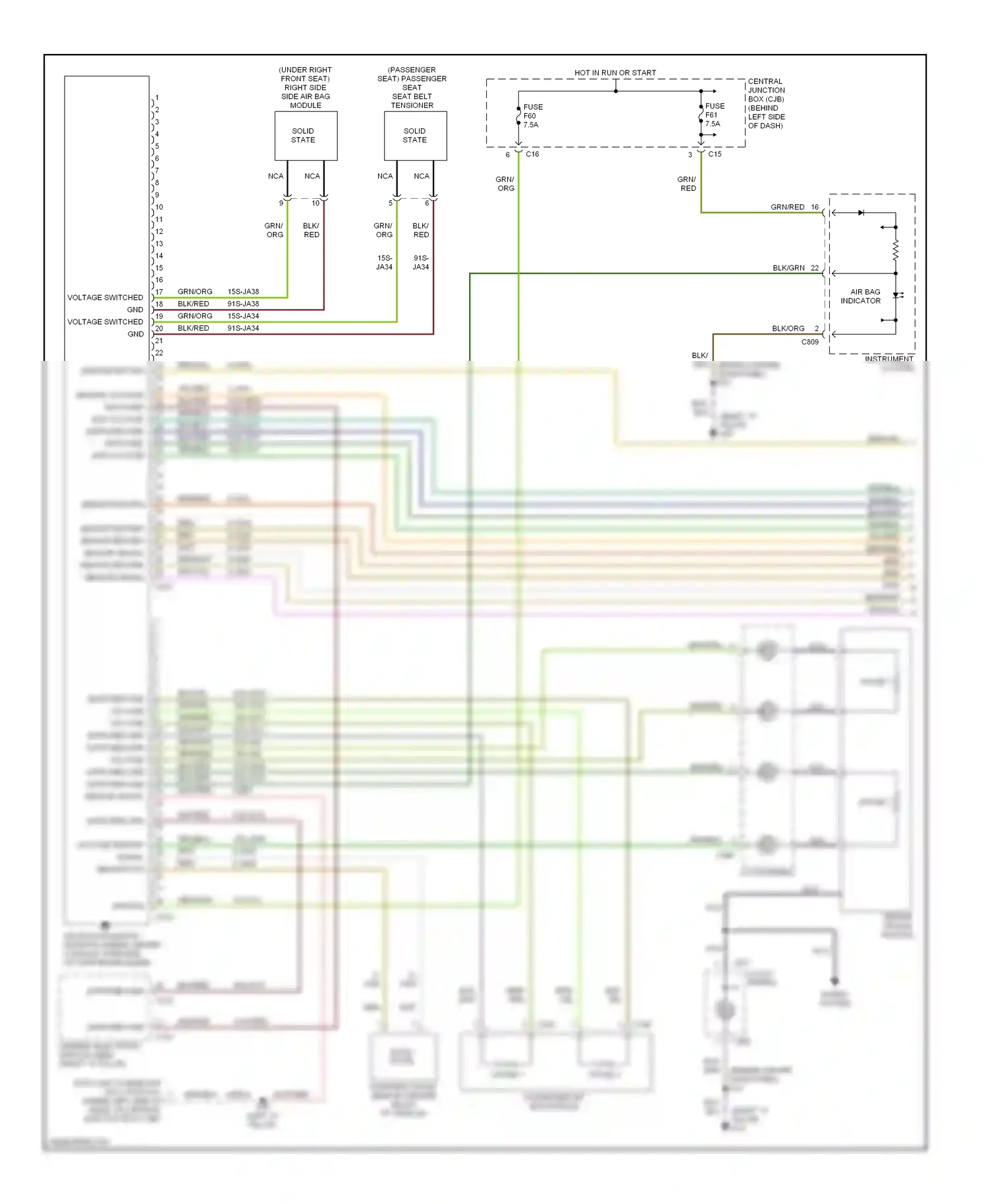 Ford Focus I (1998-2004) ignition wiring diagram  (1 of 1)