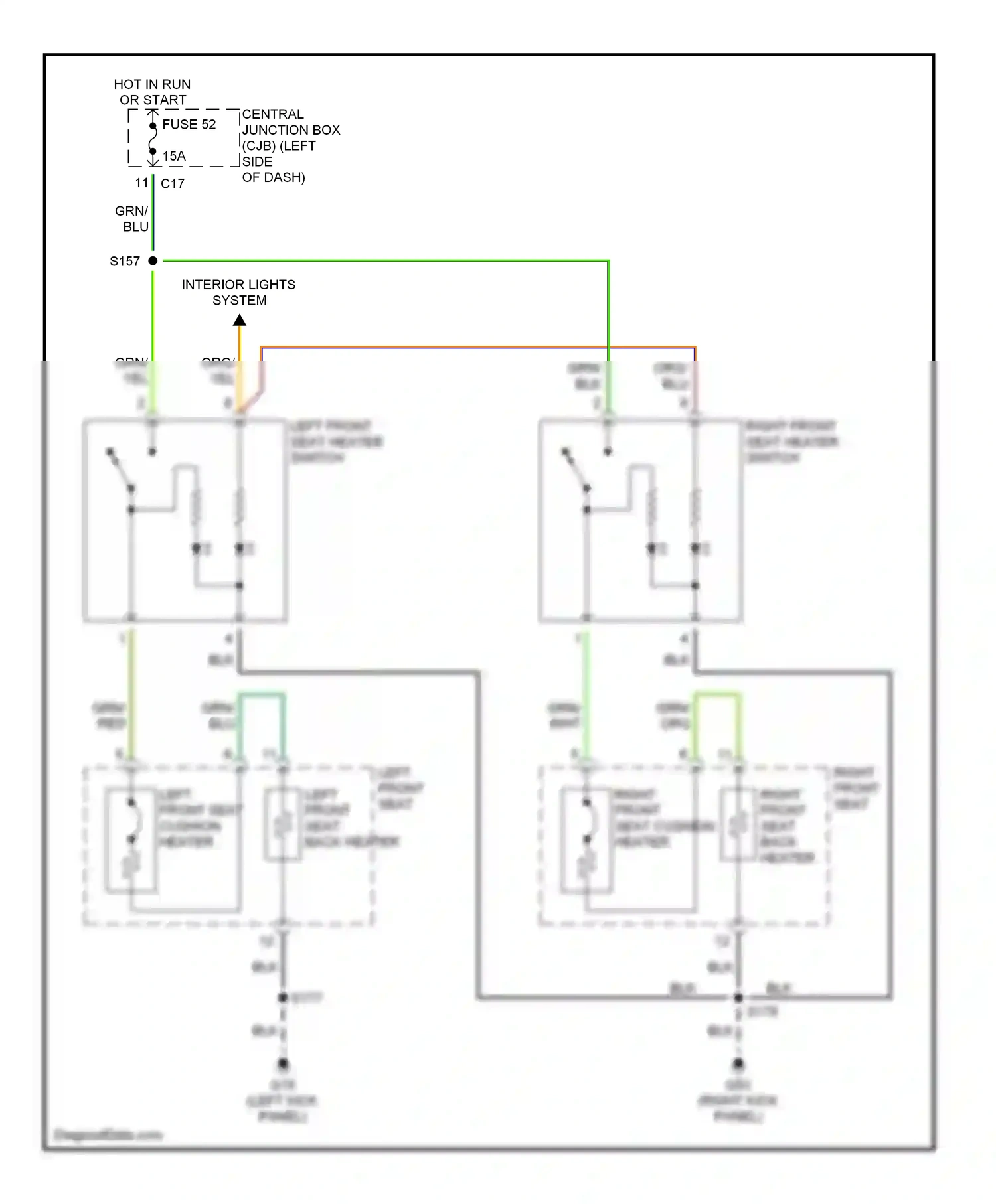 Ford Focus I (1998-2004) (left kick panel) wiring diagram  (11 of 20)