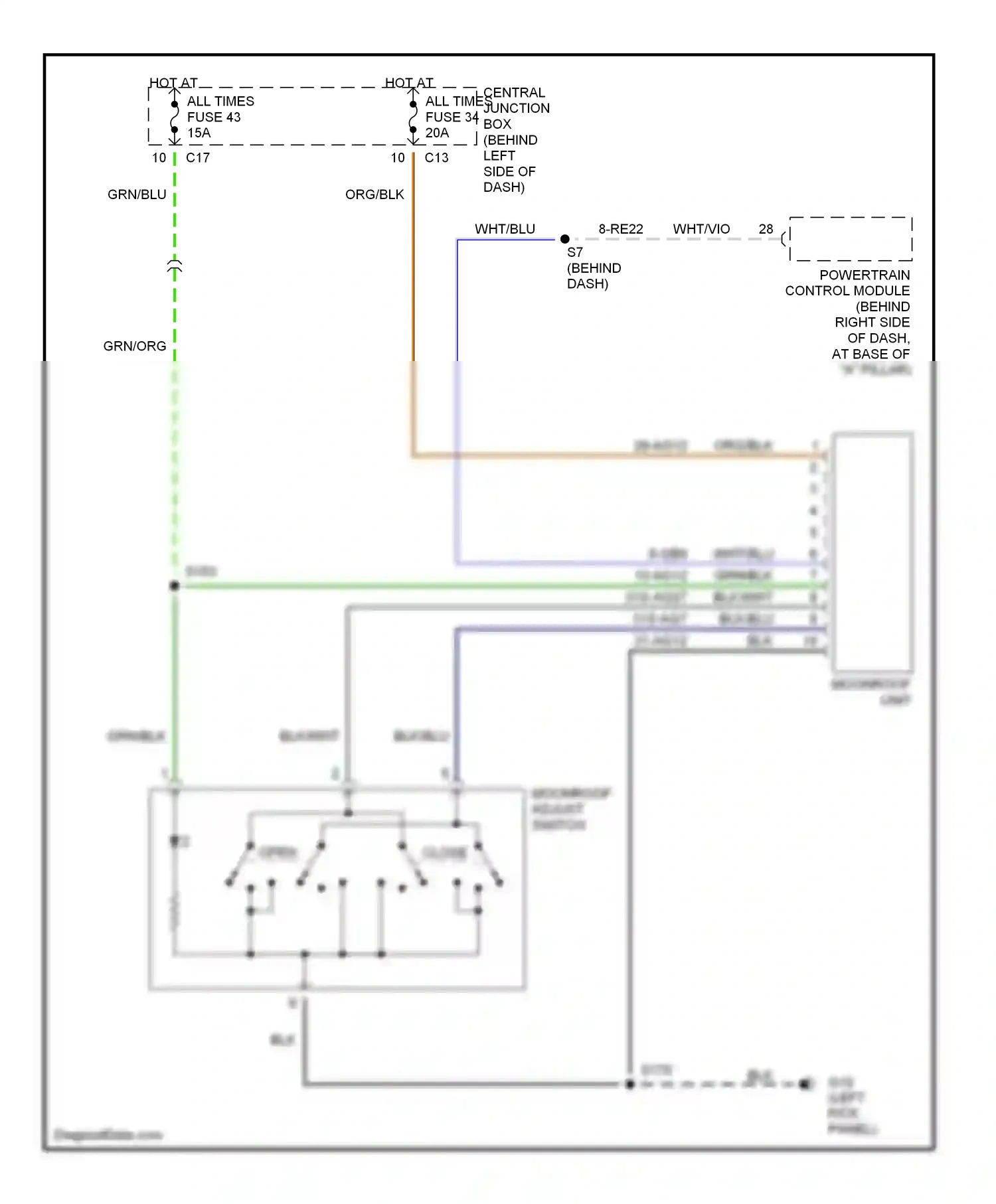 Ford Focus I (1998-2004) (open) wiring diagram  (1 of 1)