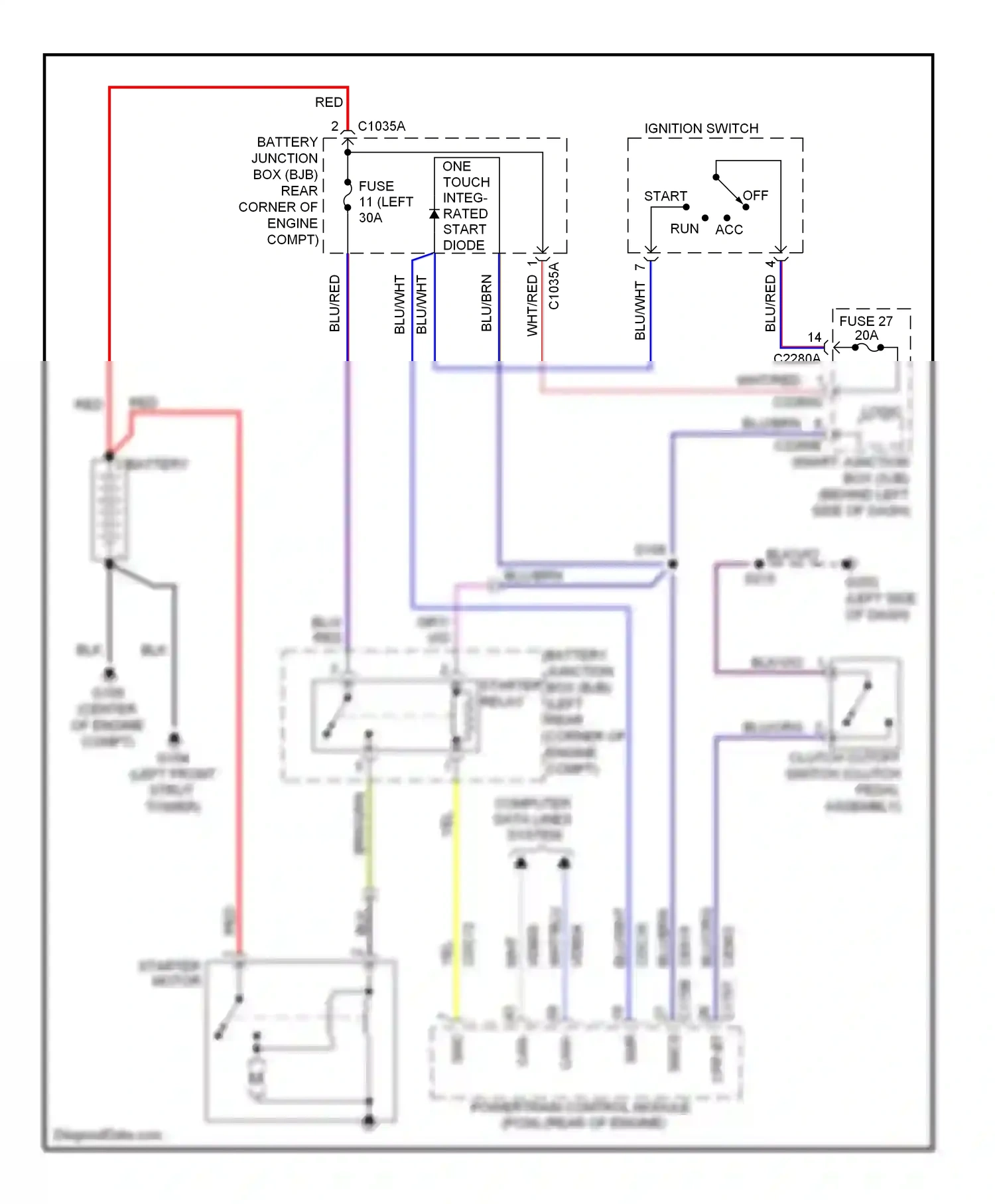 Wiring diagram blu/brn for Ford Focus II facelift (2007-2011) (6 of 9)