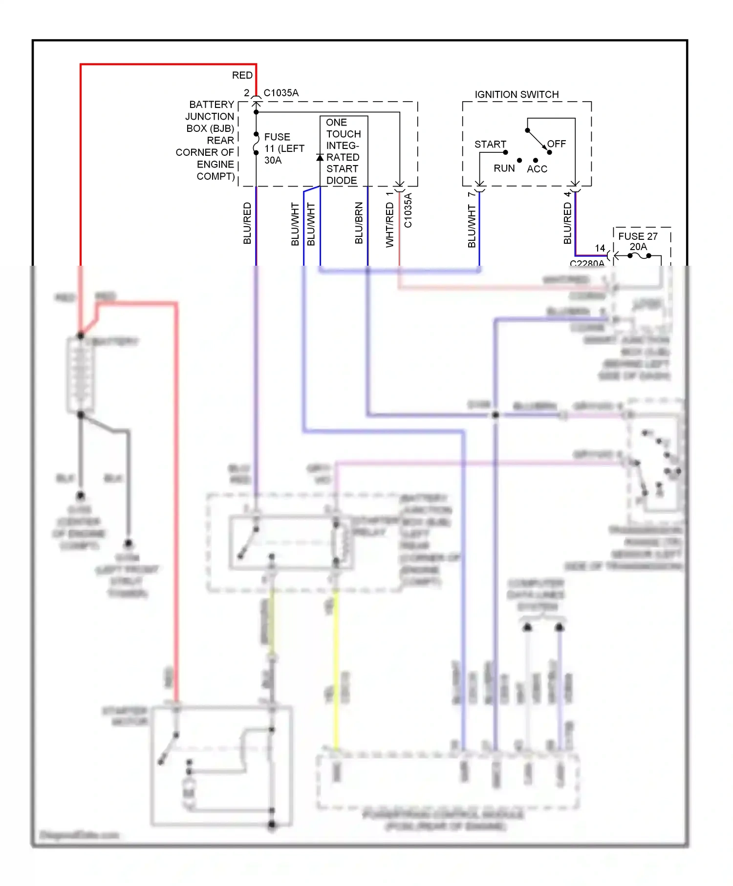 Wiring diagram blu/brn for Ford Focus II facelift (2007-2011) (5 of 9)