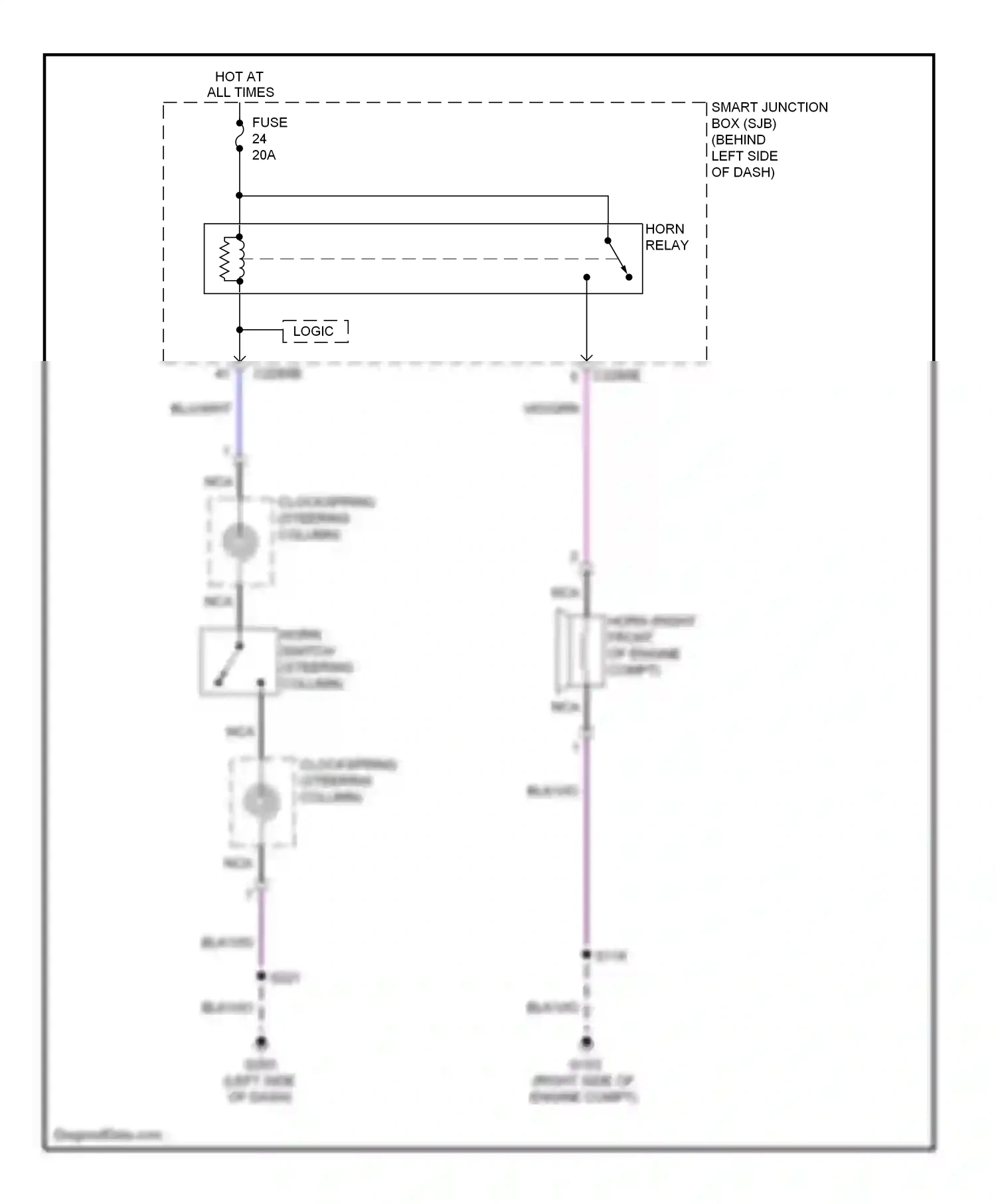 Wiring diagram blu/wht for Ford Focus II facelift (2007-2011) (14 of 26)