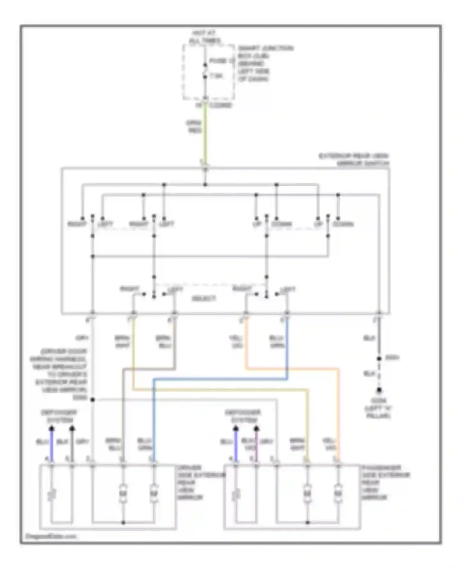 Wiring diagram defogger system for Ford Focus II facelift (2007-2011) (2 of 2)