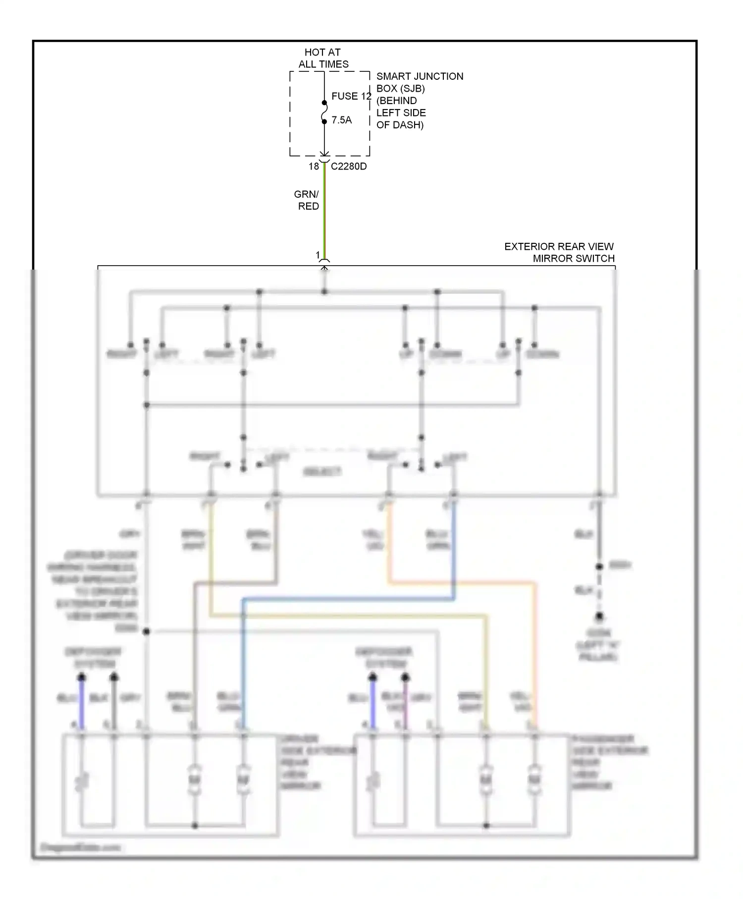 Ford Focus II facelift (2007-2011) down wiring diagram  (1 of 1)