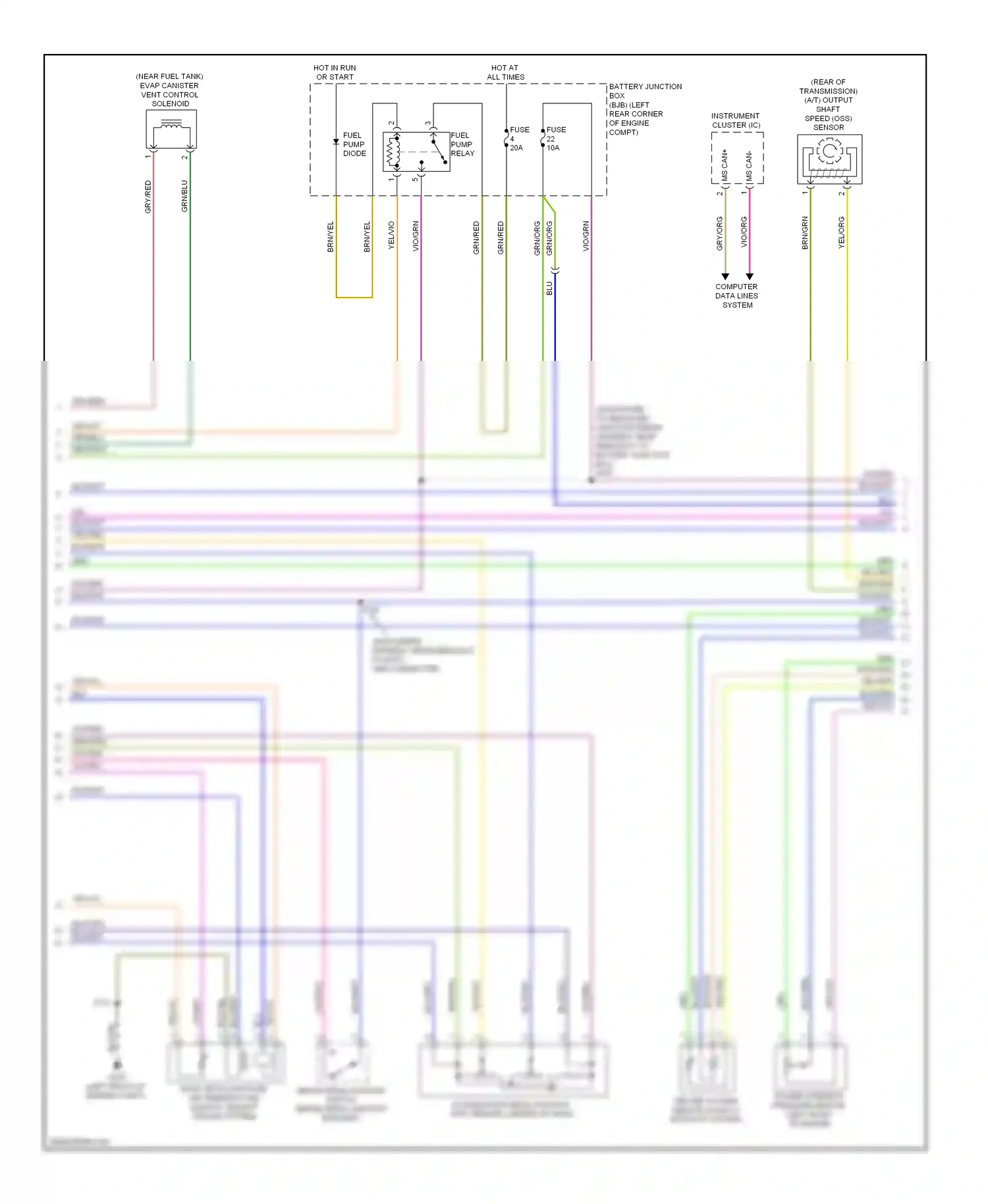 Wiring diagram fuel pump diode for Ford Focus II facelift (2007-2011) (2 of 2)