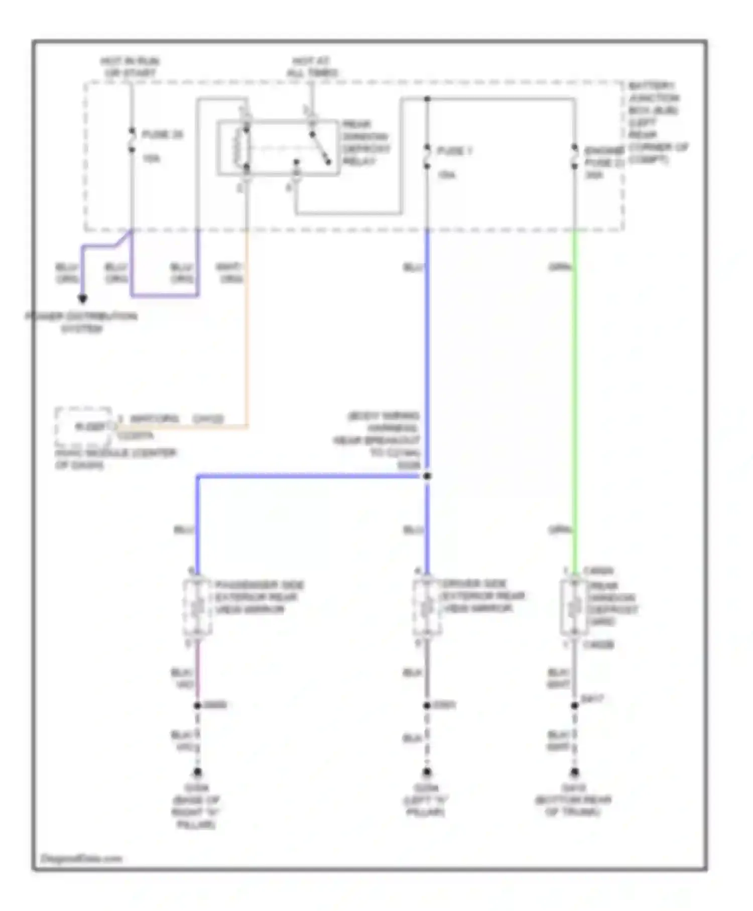 Wiring diagram fuse 1 for Ford Focus II facelift (2007-2011) (1 of 1)