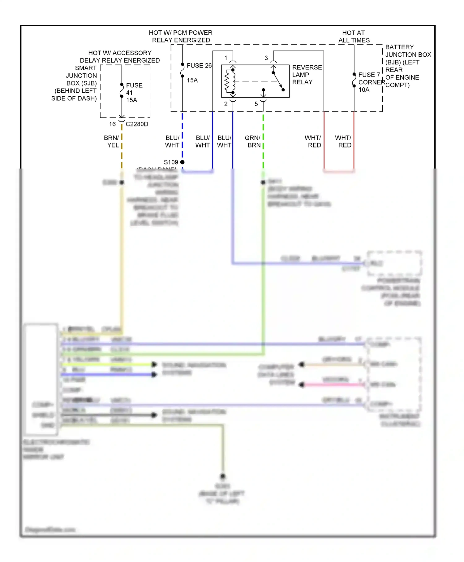Wiring diagram grn/brn for Ford Focus II facelift (2007-2011) (5 of 10)