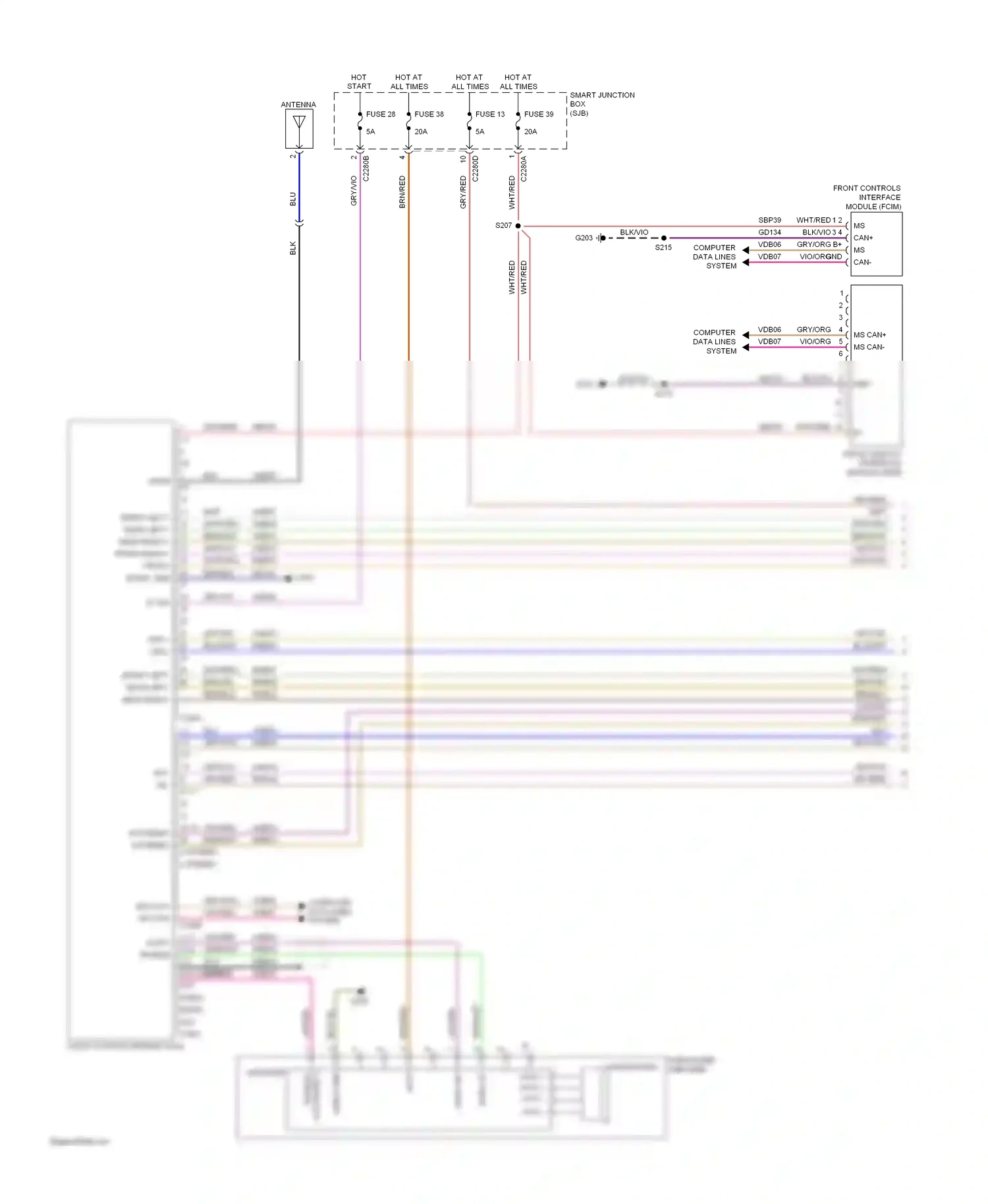 Wiring diagram hot in for Ford Focus II facelift (2007-2011) (3 of 3)