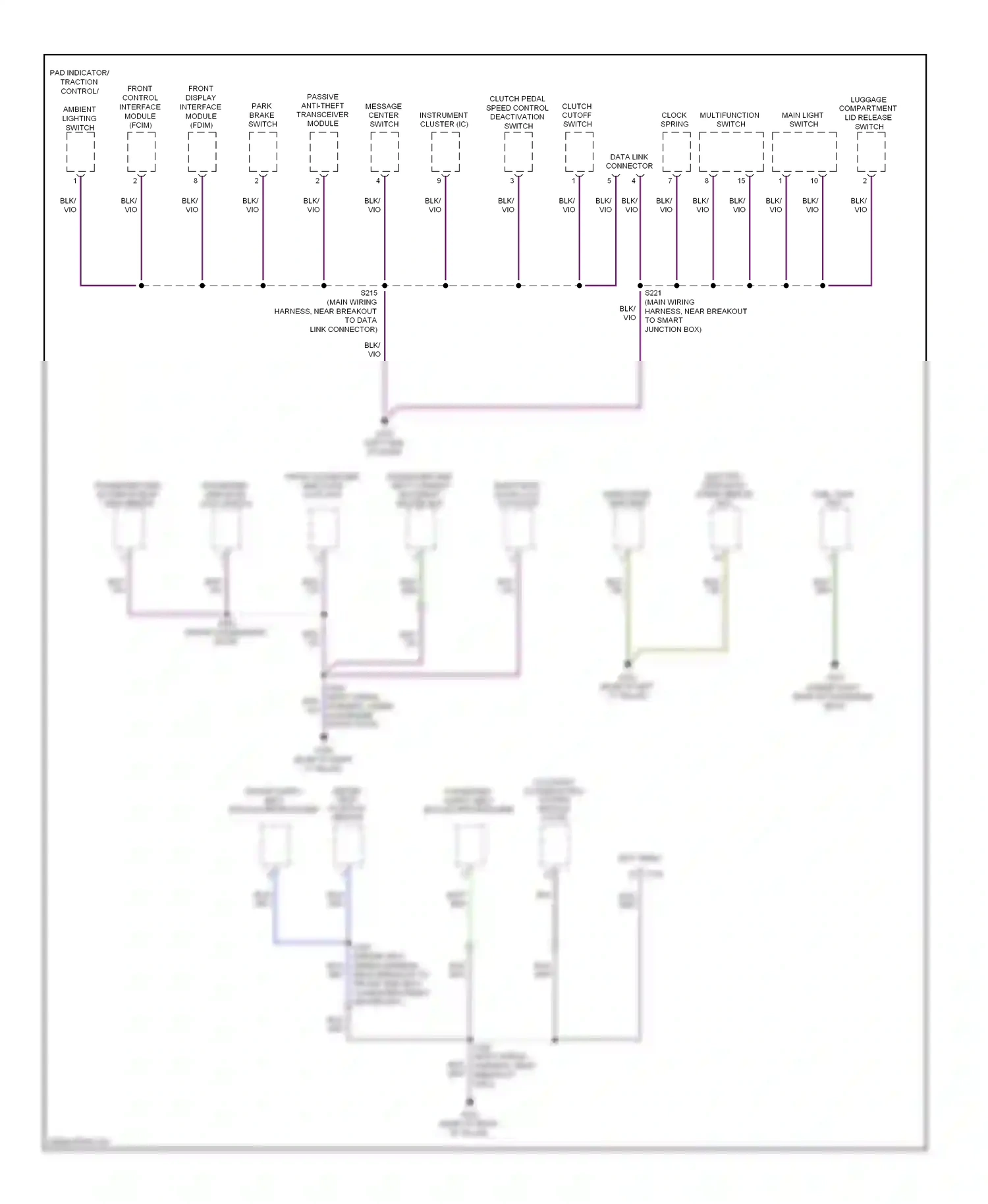 Wiring diagram park brake switch for Ford Focus II facelift (2007-2011) (1 of 1)