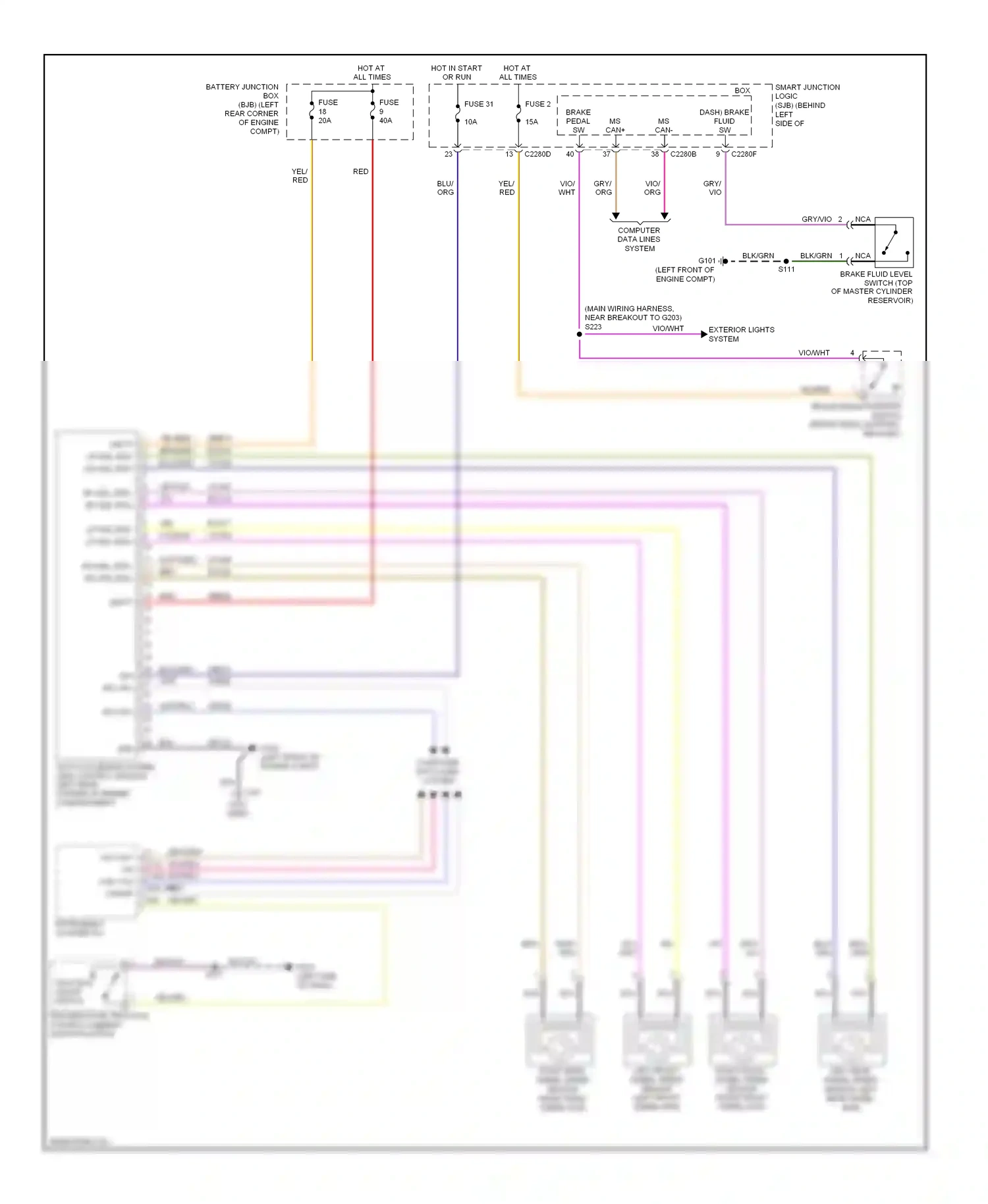 Ford Focus II facelift (2007-2011) vbatt wiring diagram  (1 of 1)