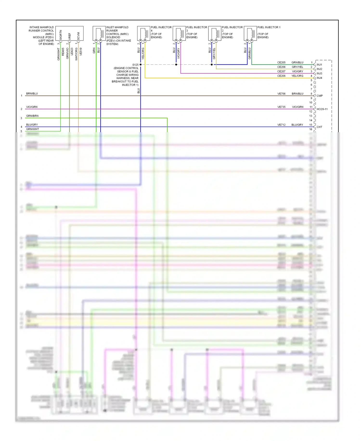 Wiring diagram vio/grn for Ford Focus II facelift (2007-2011) (10 of 20)
