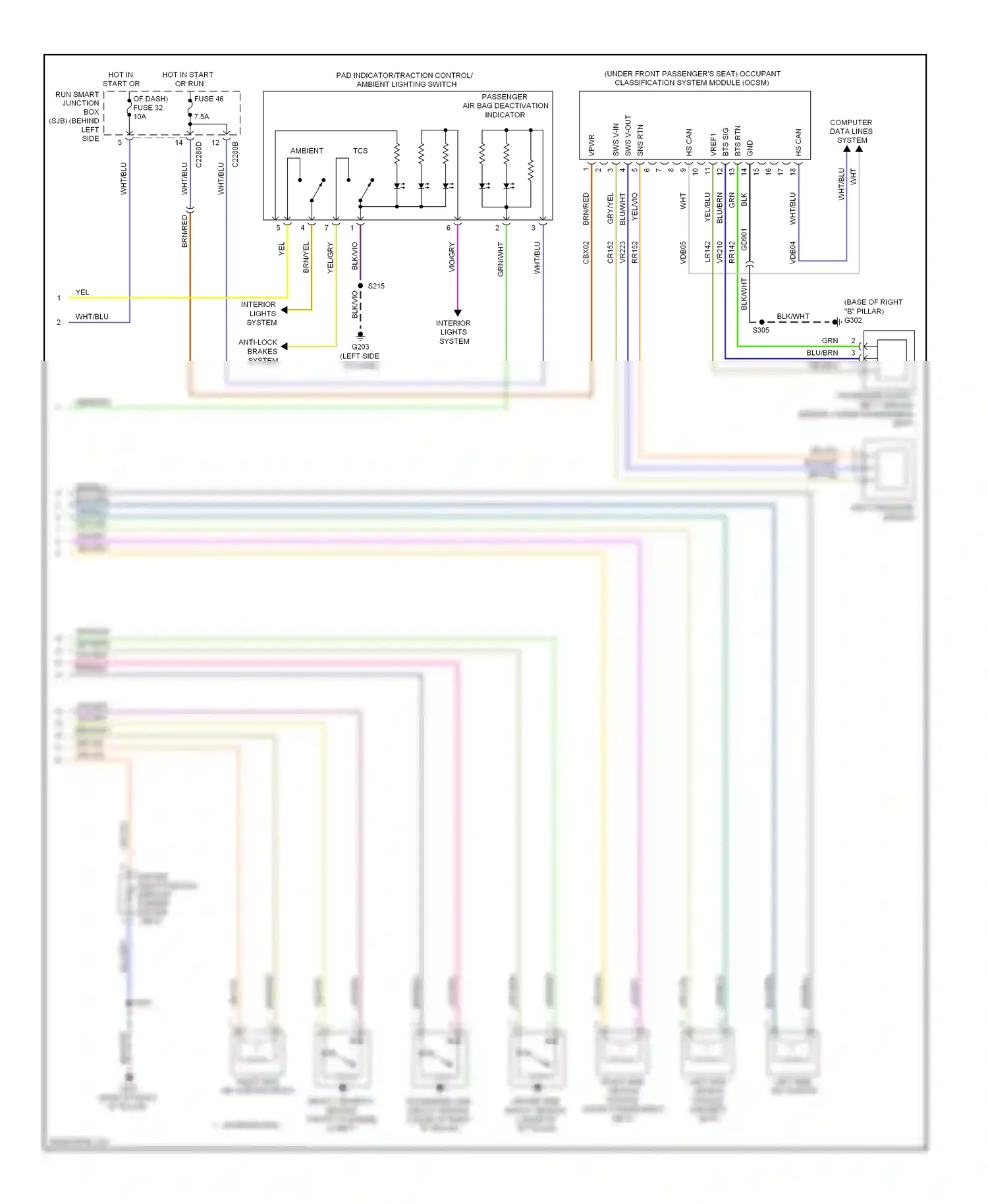 Wiring diagram wht/blu for Ford Focus II facelift (2007-2011) (25 of 28)