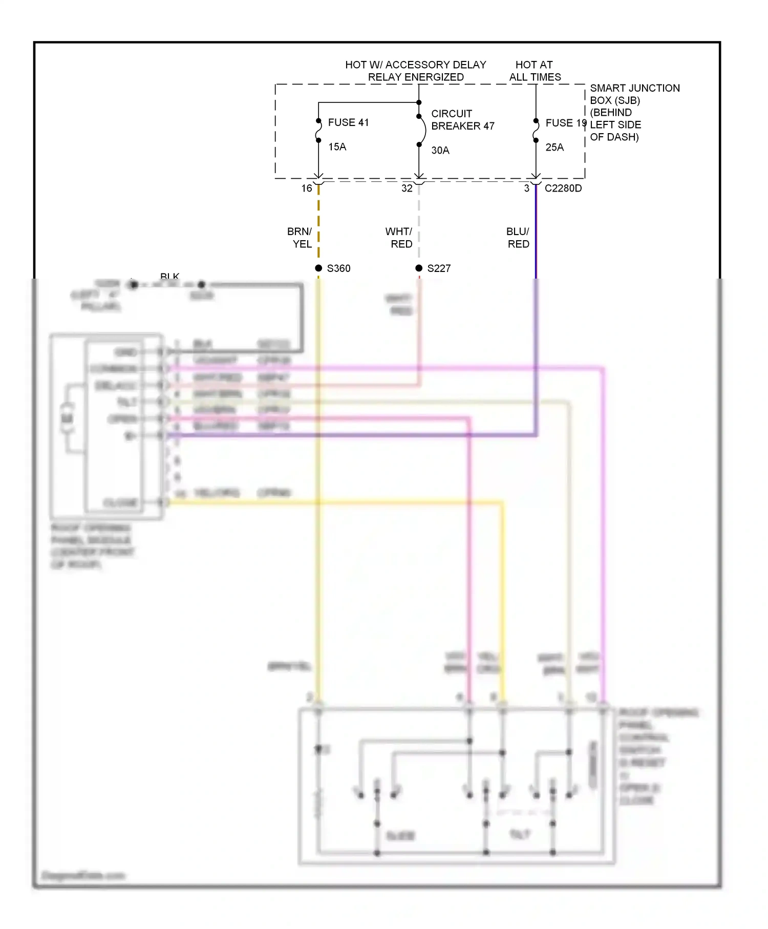 Wiring diagram yel for Ford Focus II facelift (2007-2011) (25 of 33)