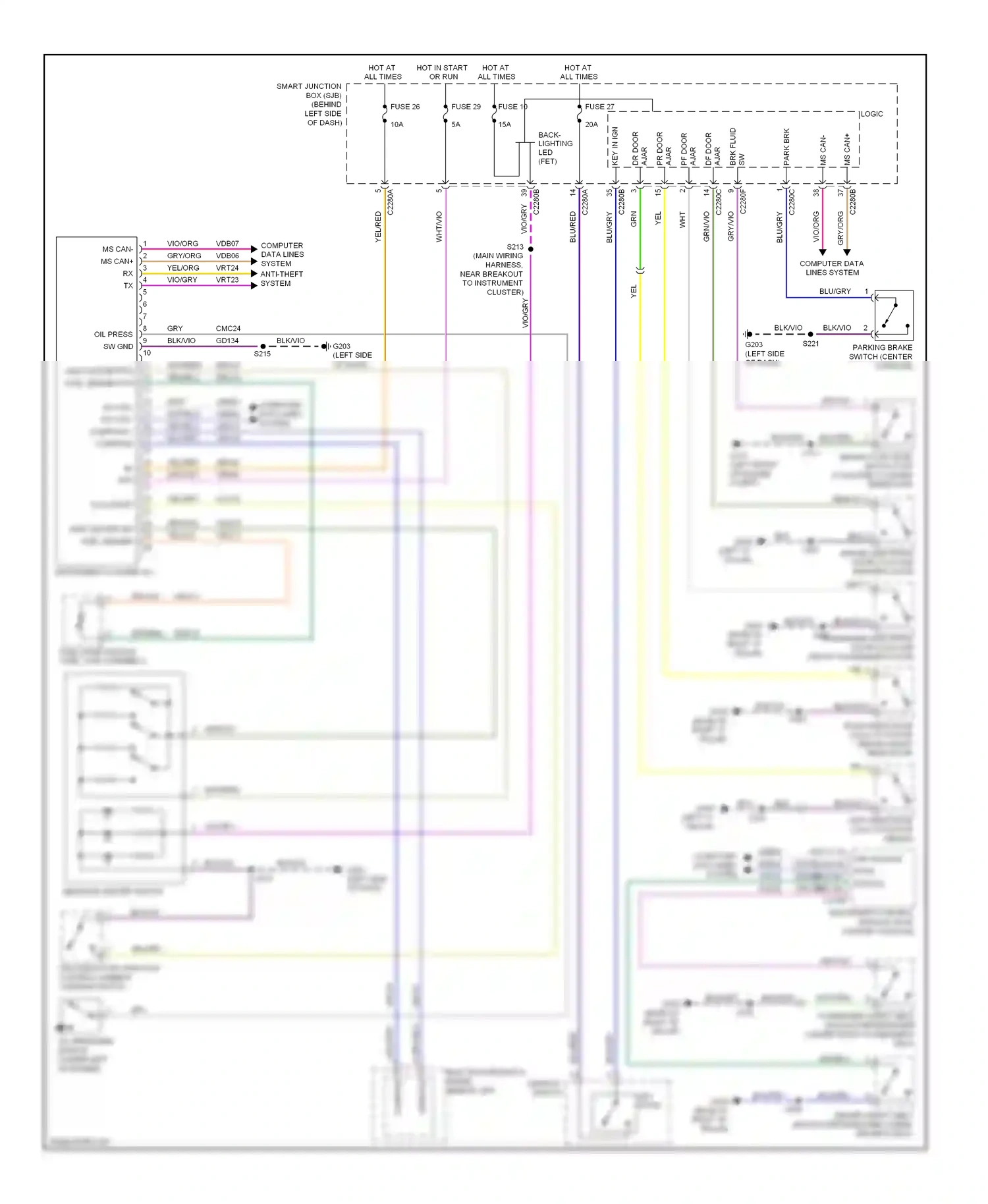 Wiring diagram yel/gry for Ford Focus II facelift (2007-2011) (3 of 9)