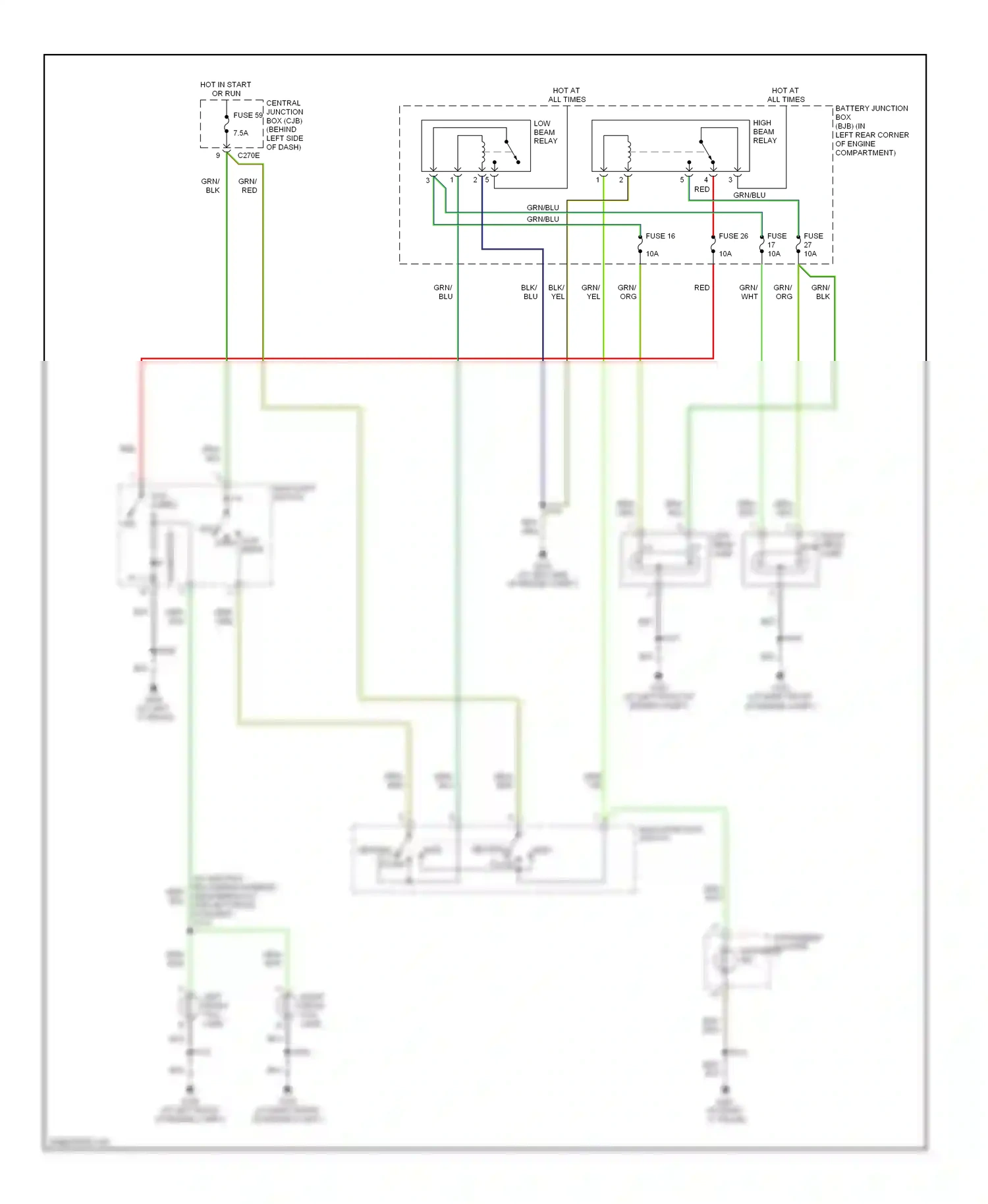 Wiring diagram grn/blu for Ford Focus II (2005-2008) (13 of 28)