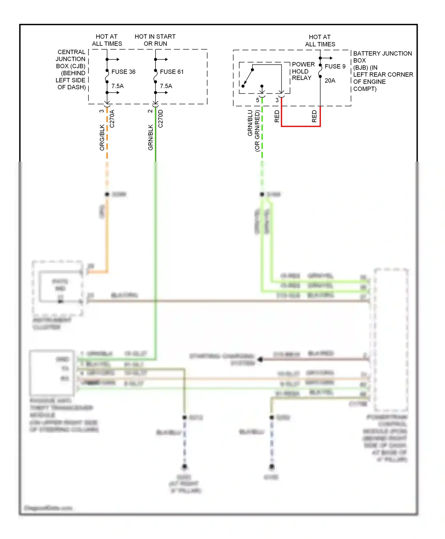 Wiring diagram grn/blu for Ford Focus II (2005-2008) (6 of 28)