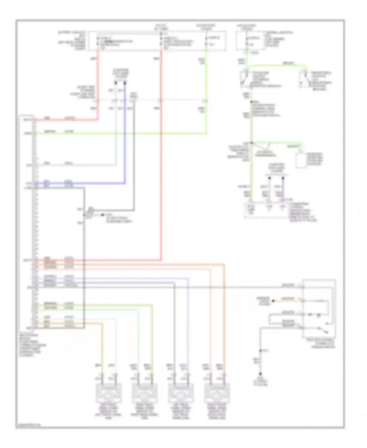 Wiring diagram (in door lock feed wiring harn, at breakout for automatic transmission for Ford Focus II (2005-2008) (2 of 2)