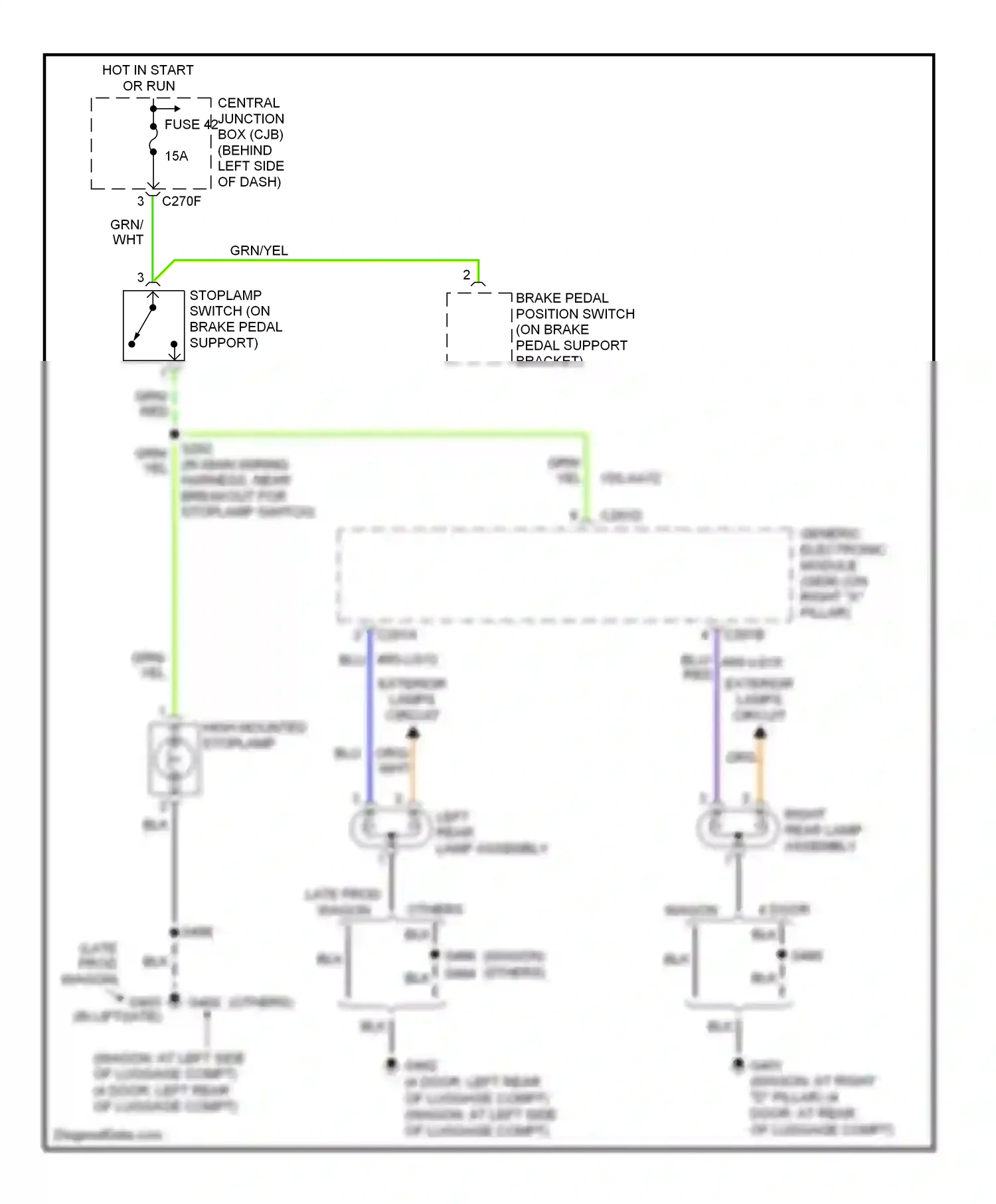 Wiring diagram late prod wagon for Ford Focus II (2005-2008) (3 of 4)