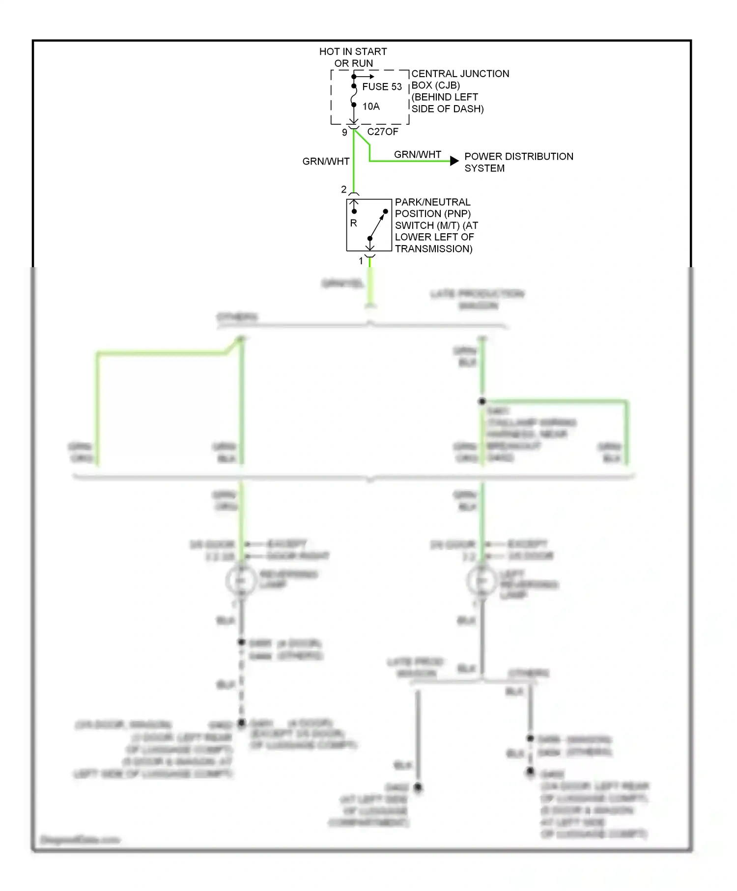 Wiring diagram late prod wagon for Ford Focus II (2005-2008) (1 of 4)