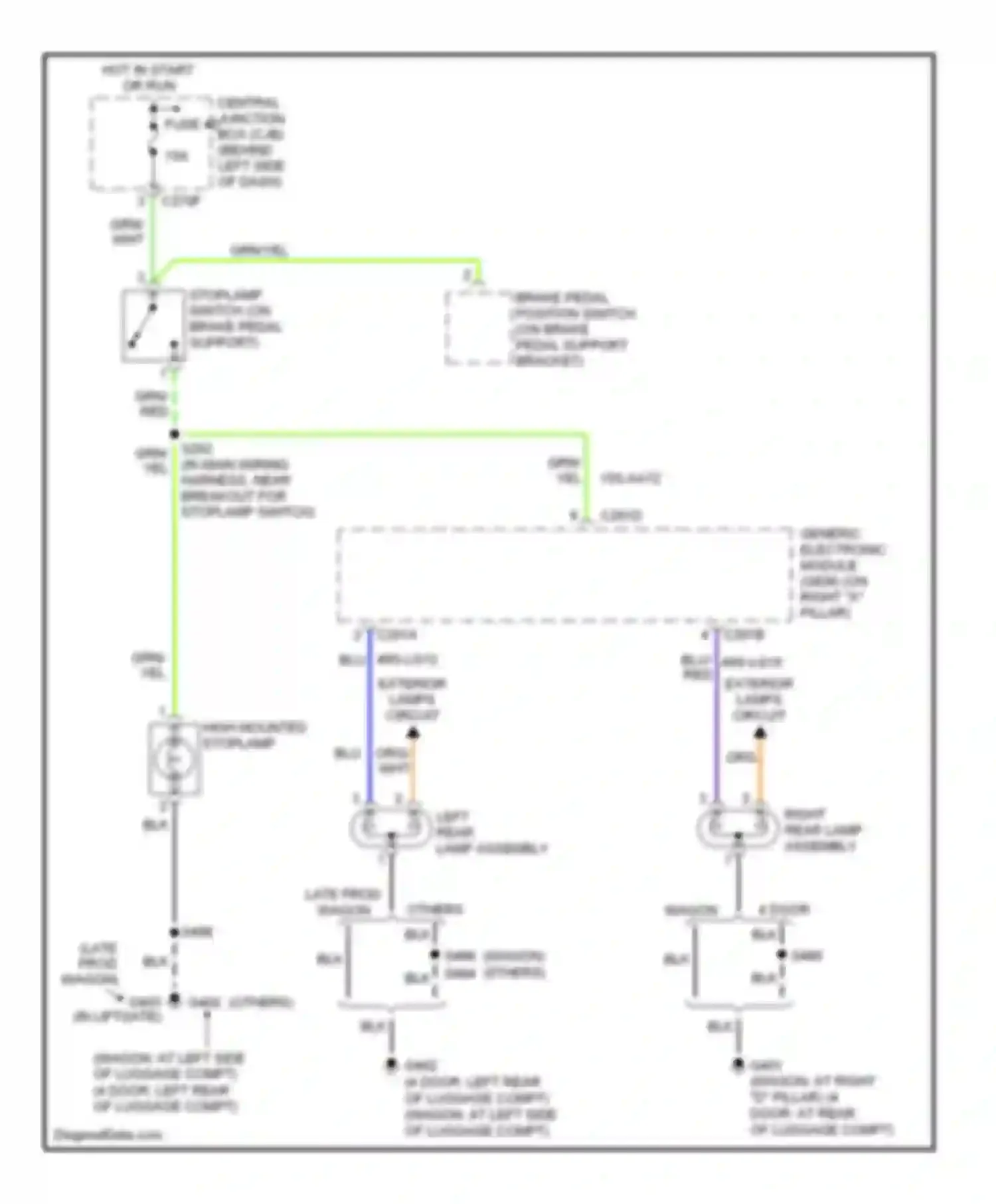 Wiring diagram left rear lamp assembly for Ford Focus II (2005-2008) (5 of 5)