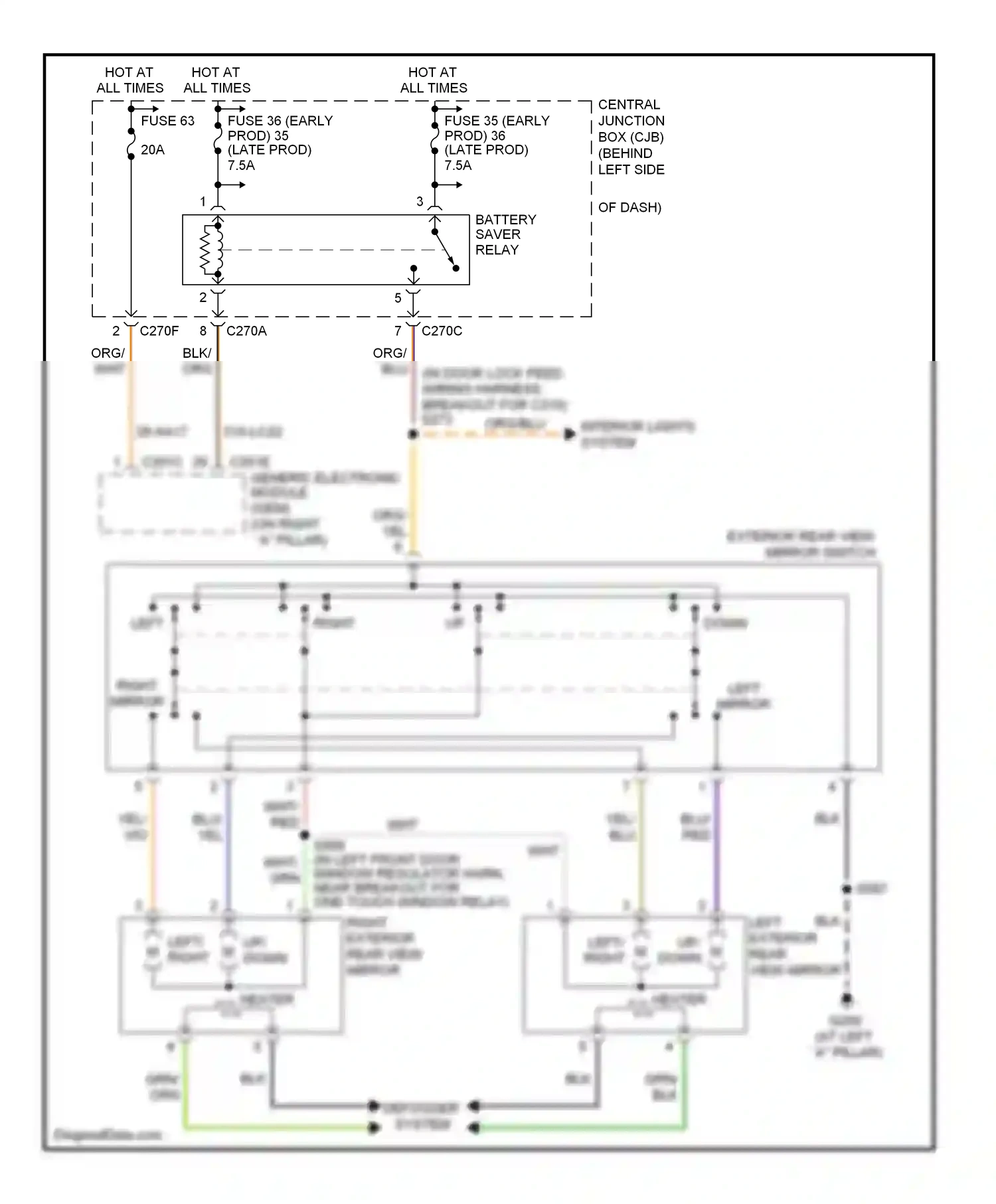 Ford Focus II (2005-2008) left wiring diagram  (1 of 1)