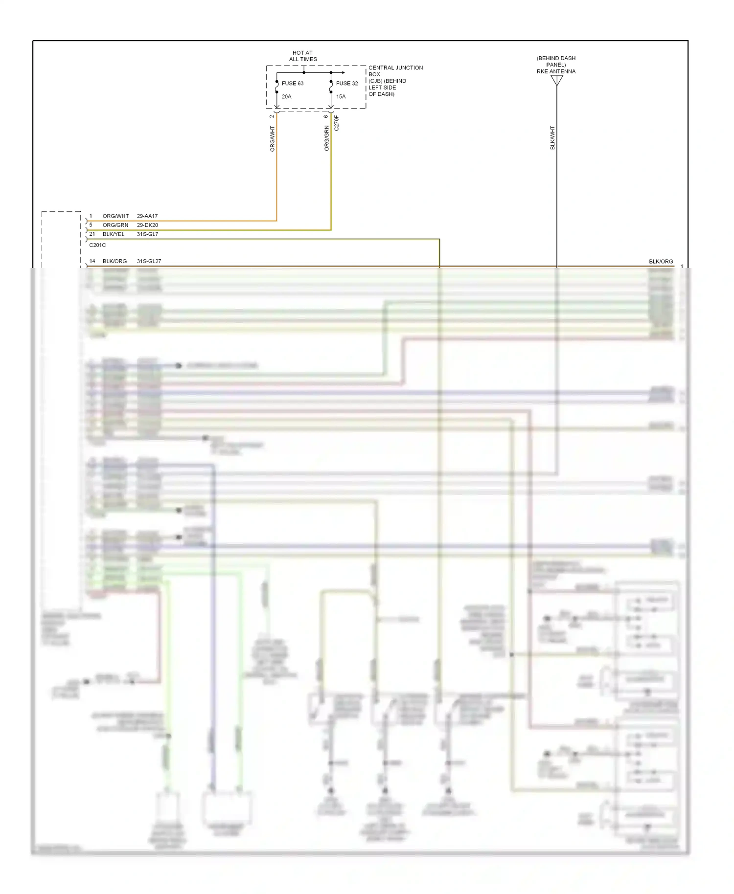 Ford Focus II (2005-2008) lock wiring diagram  (1 of 8)