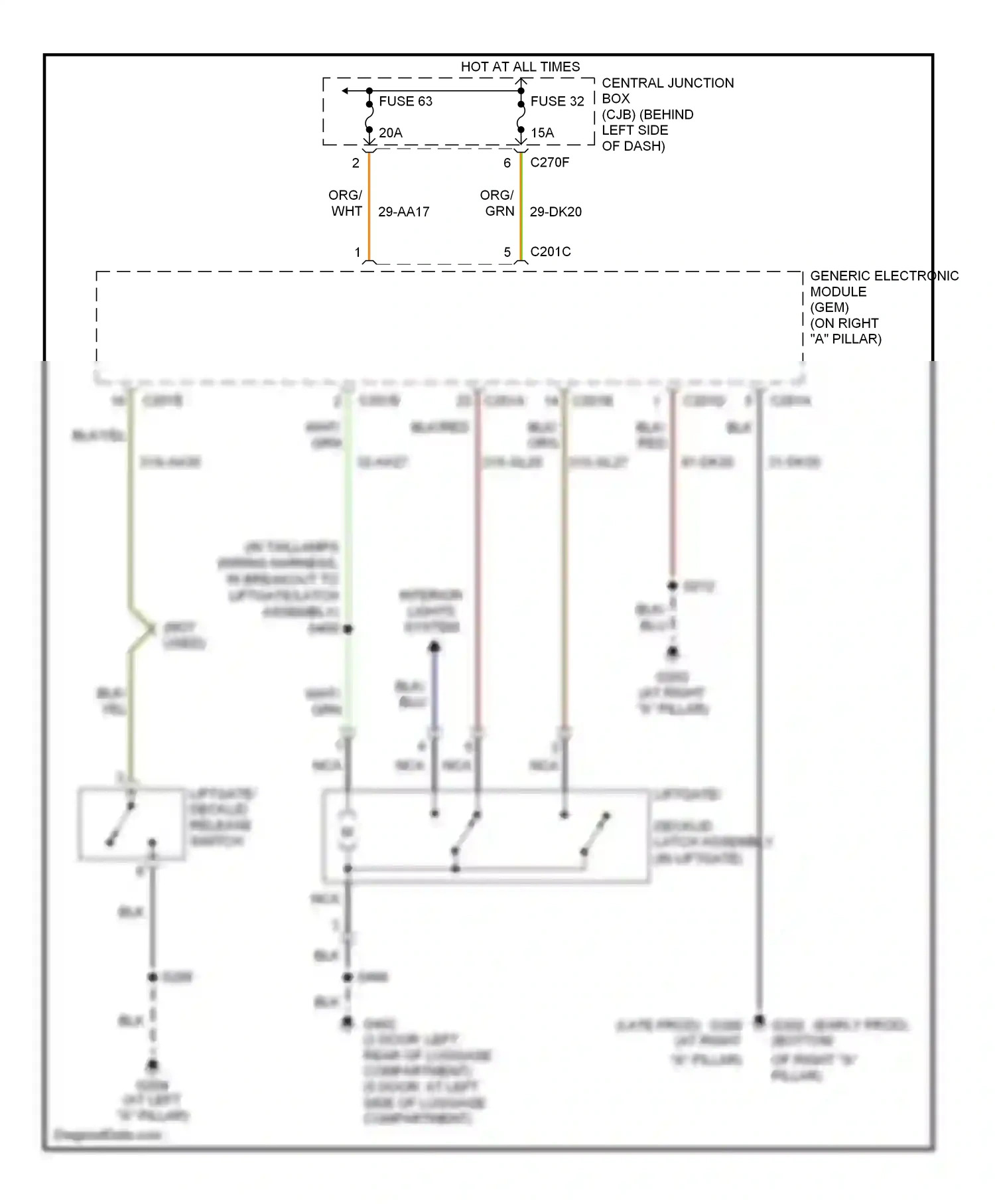 Wiring diagram nca for Ford Focus II (2005-2008) (25 of 27)
