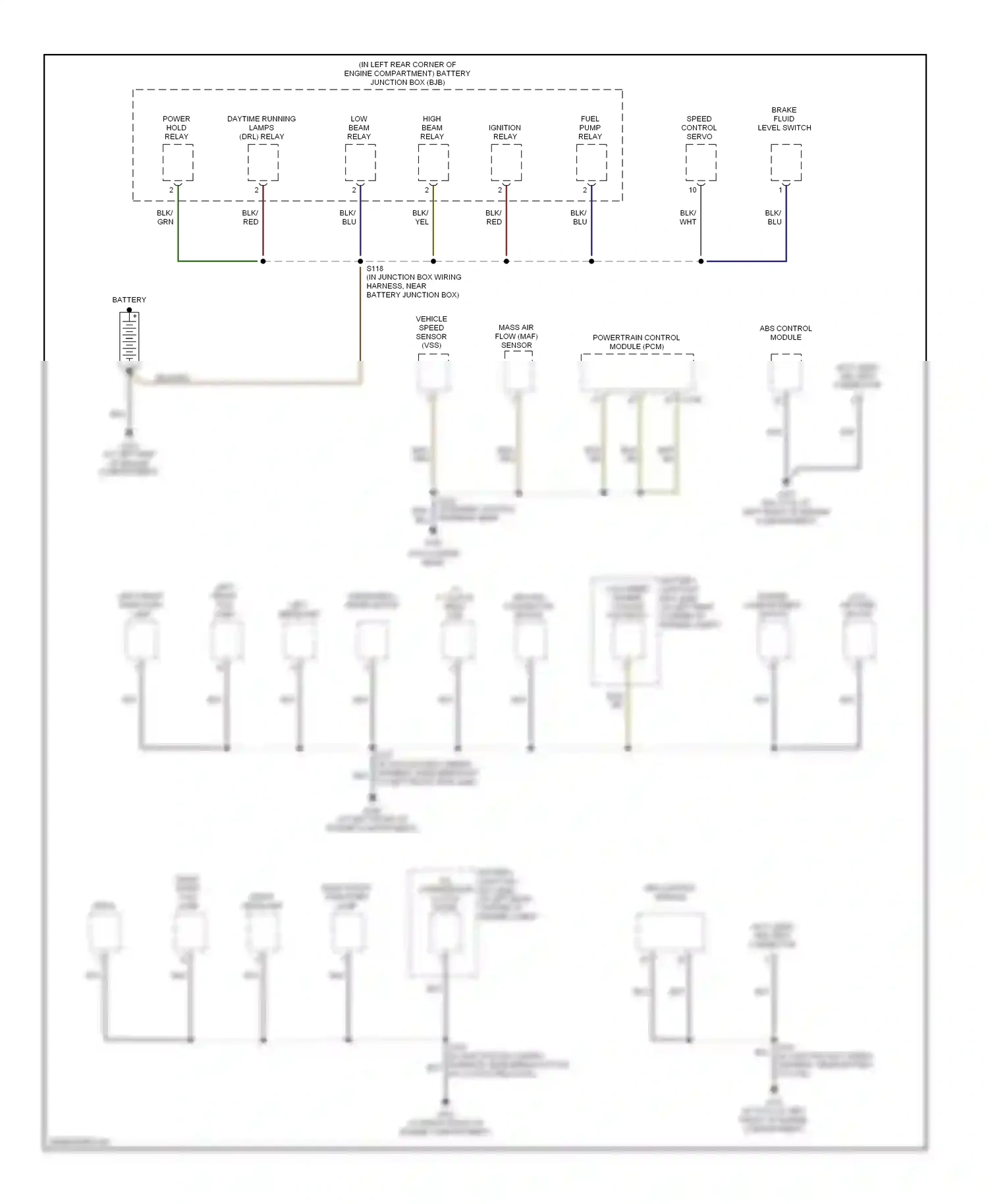 Wiring diagram second cooling fan motor for Ford Focus II (2005-2008) (1 of 1)