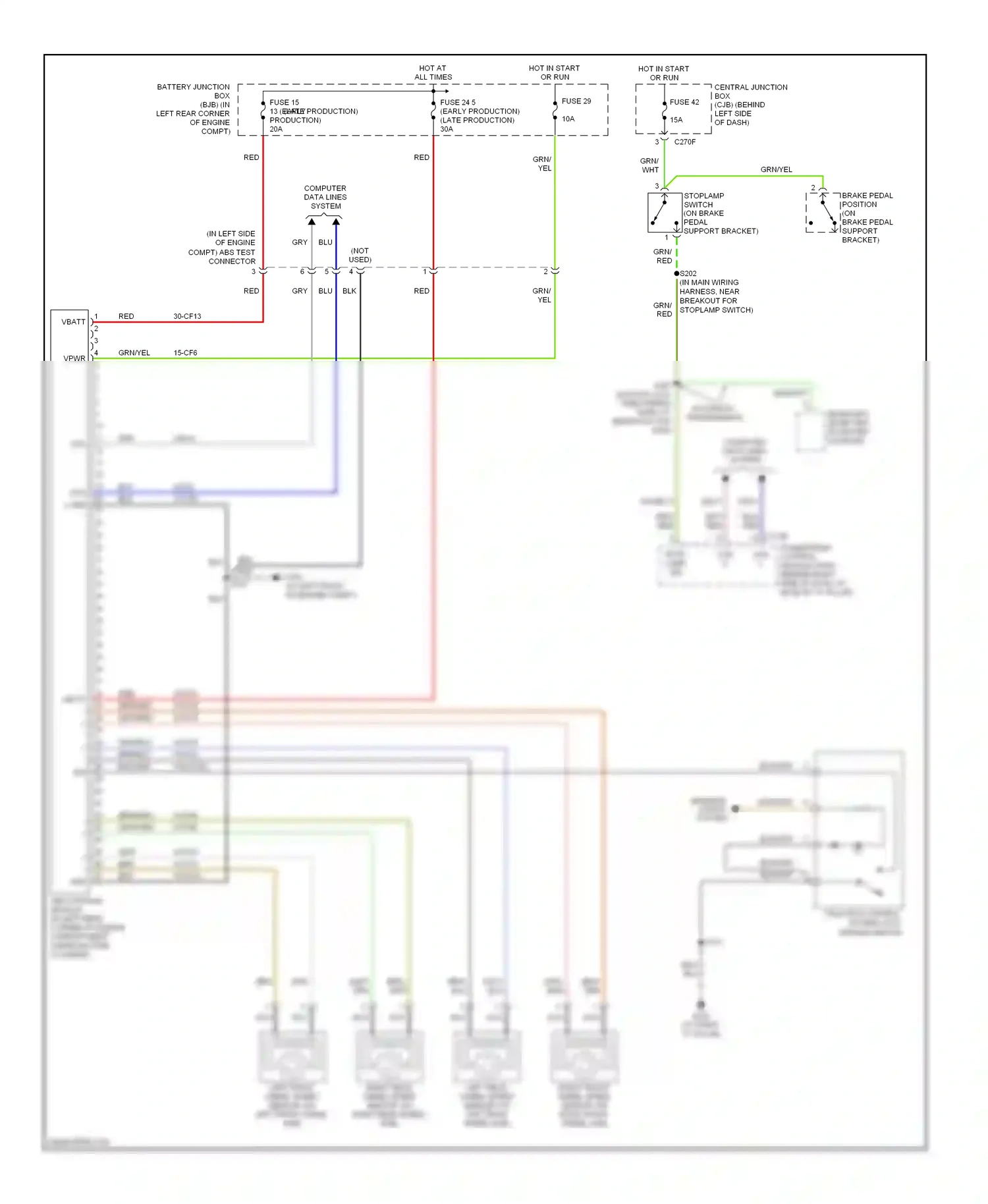 Ford Focus II (2005-2008) vbatt wiring diagram  (2 of 3)