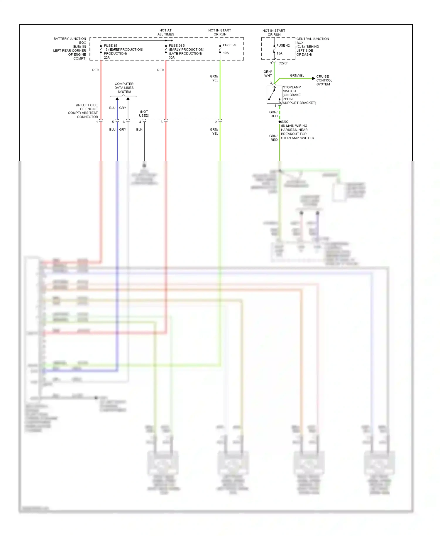 Ford Focus II (2005-2008) vbatt wiring diagram  (1 of 3)