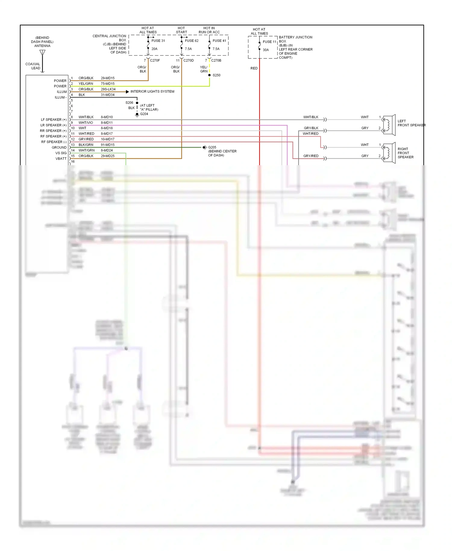 Wiring diagram wht/blu for Ford Focus II (2005-2008) (14 of 14)
