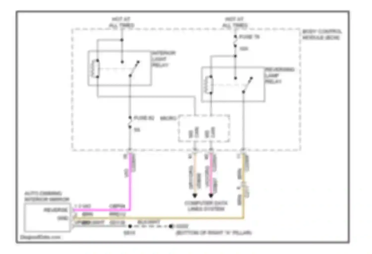Focus Ford III (2011-2015): Electrochromic mirror circuit, except electric