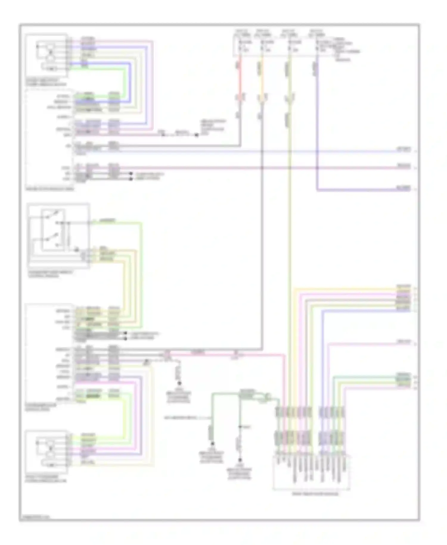 Focus Ford III (2011-2015): Power windows circuit, except electric with door module (1 of 2)