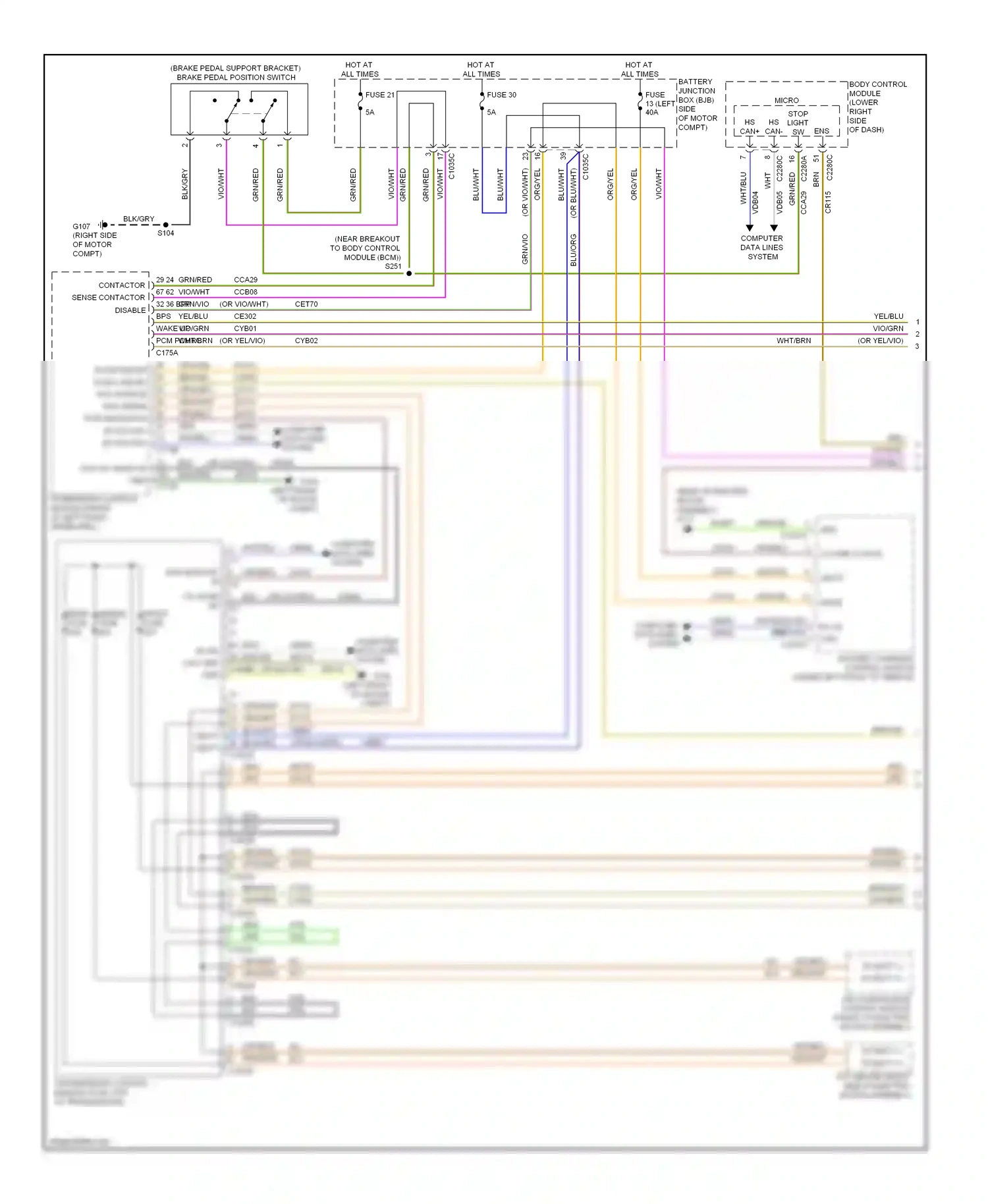 Wiring diagram 2 5 ev hs can+ ev hs can- for Ford Focus III (2011-2015) (1 of 1)
