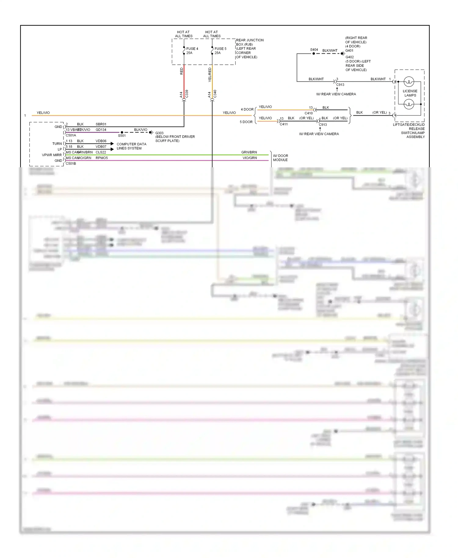 Wiring diagram 4 door for Ford Focus III (2011-2015) (5 of 18)