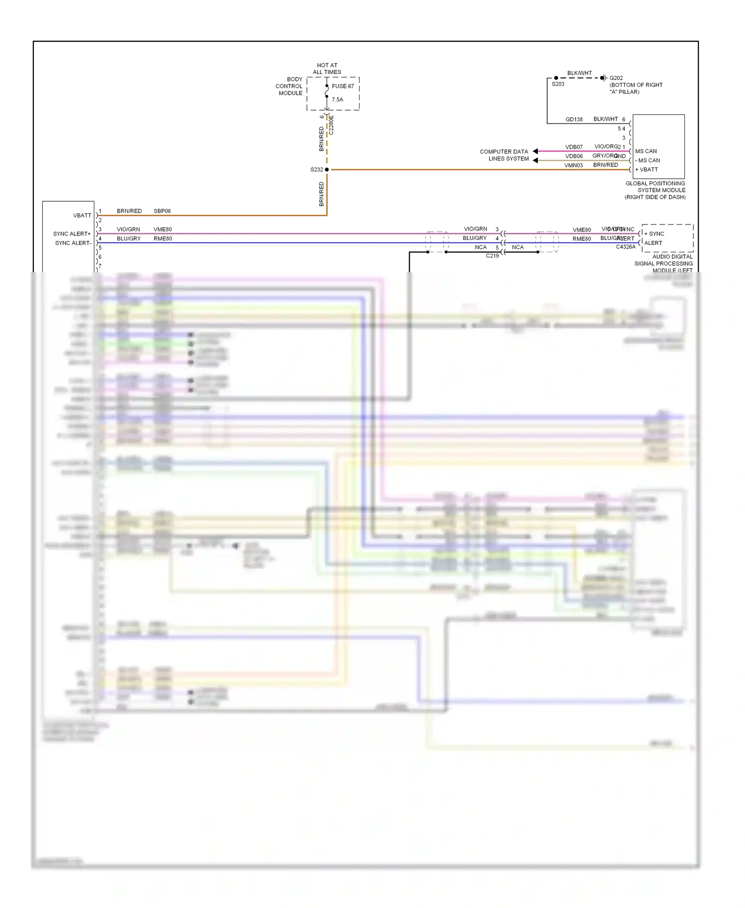 Ford Focus III (2011-2015) accessory protocol interface module (center of dash) wiring diagram  (6 of 6)