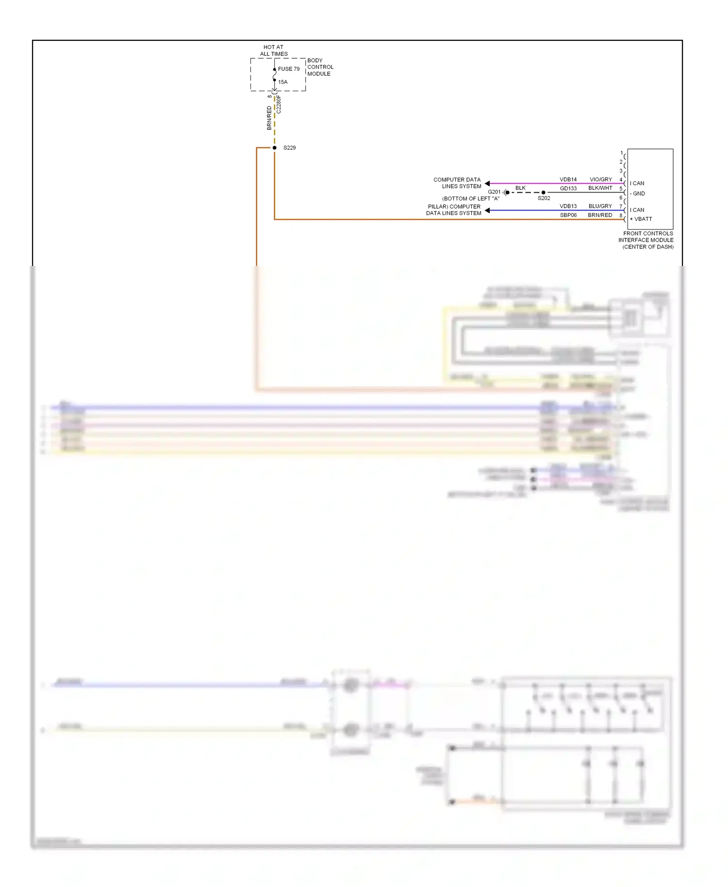 Wiring diagram blu/wht for Ford Focus III (2011-2015) (60 of 63)