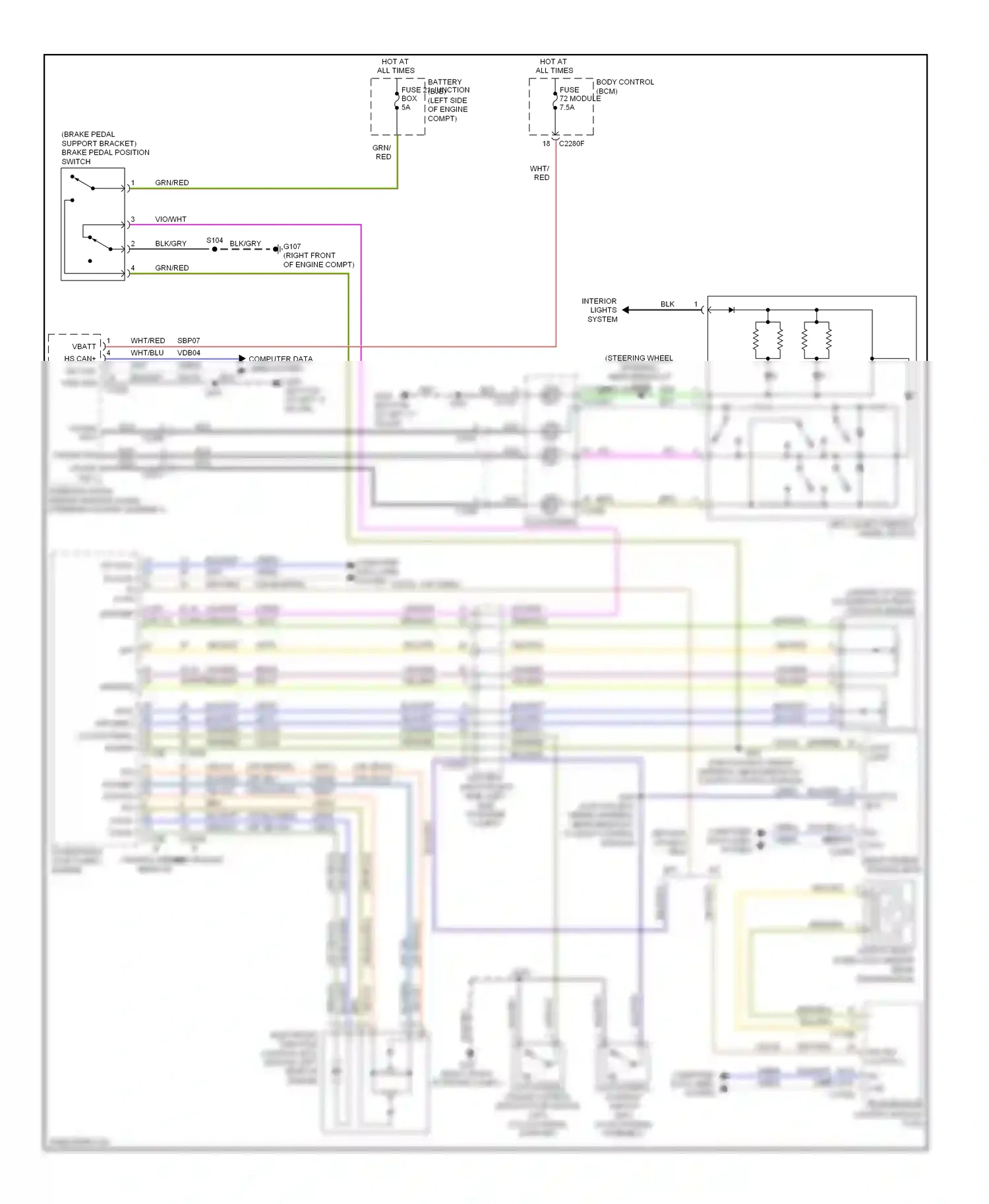 Ford Focus III (2011-2015) body control module (bcm) wiring diagram  (5 of 30)