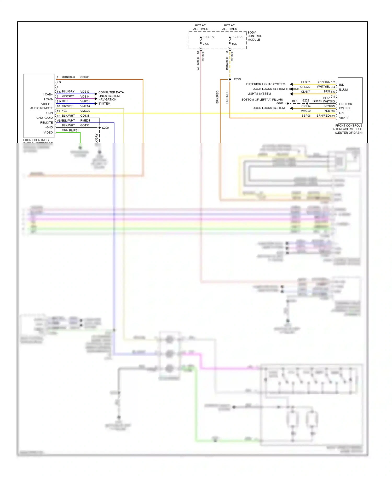 Wiring diagram brn/red for Ford Focus III (2011-2015) (43 of 47)