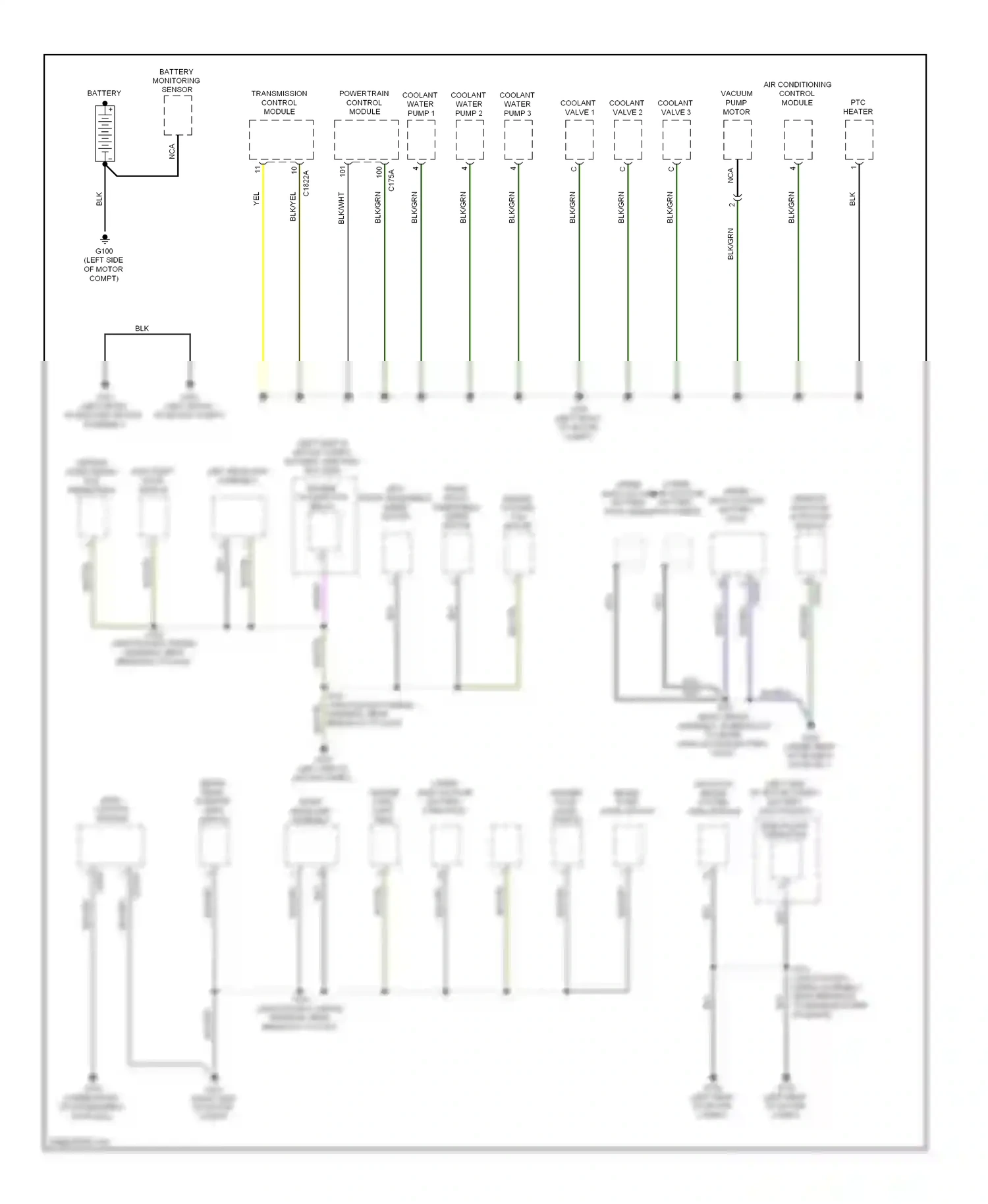 Wiring diagram engine cooling fan motor for Ford Focus III (2011-2015) (1 of 1)