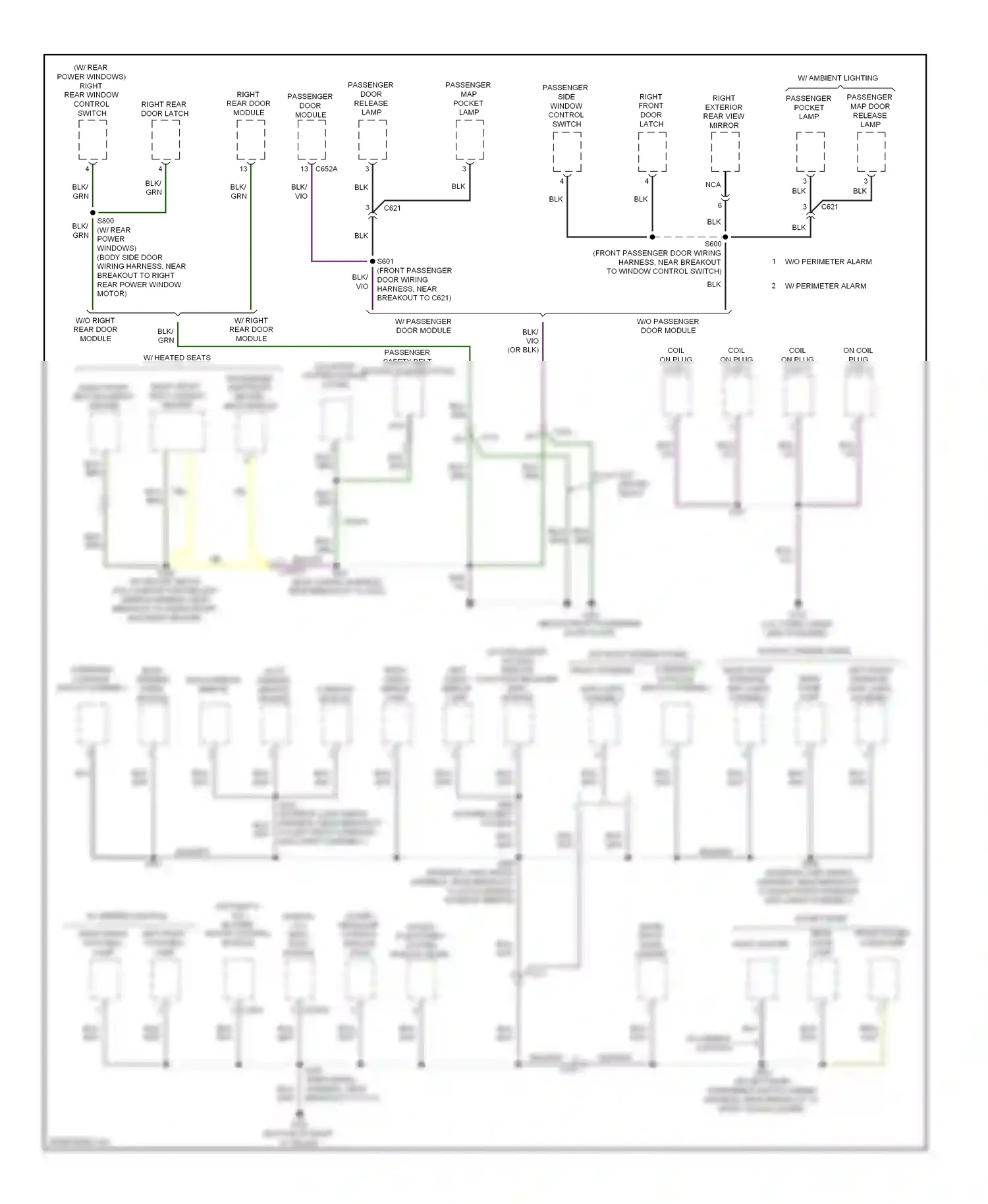 Wiring diagram front interior/ map lamps assembly for Ford Focus III (2011-2015) (1 of 2)