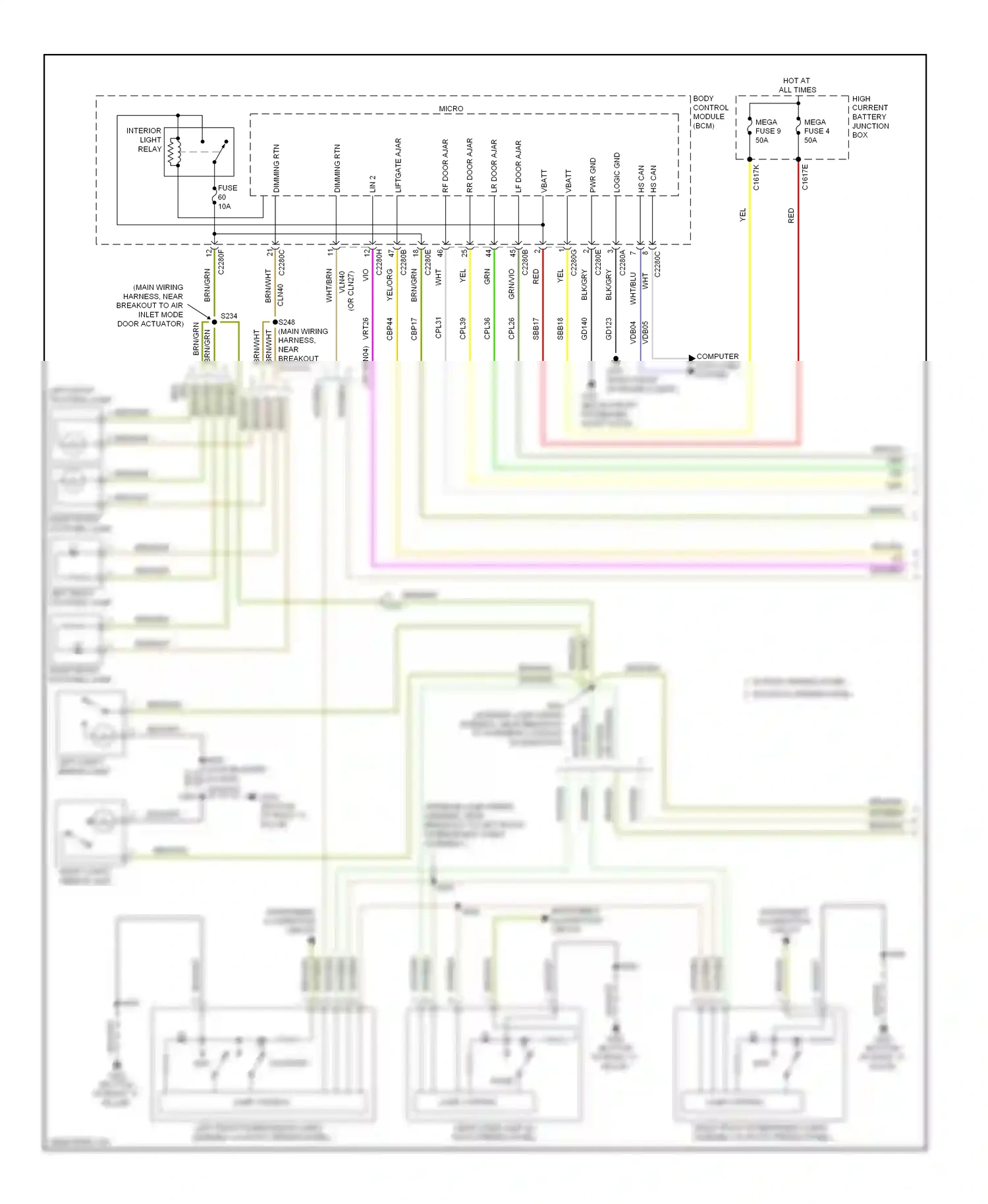 Wiring diagram grn brn/ for Ford Focus III (2011-2015) (2 of 3)
