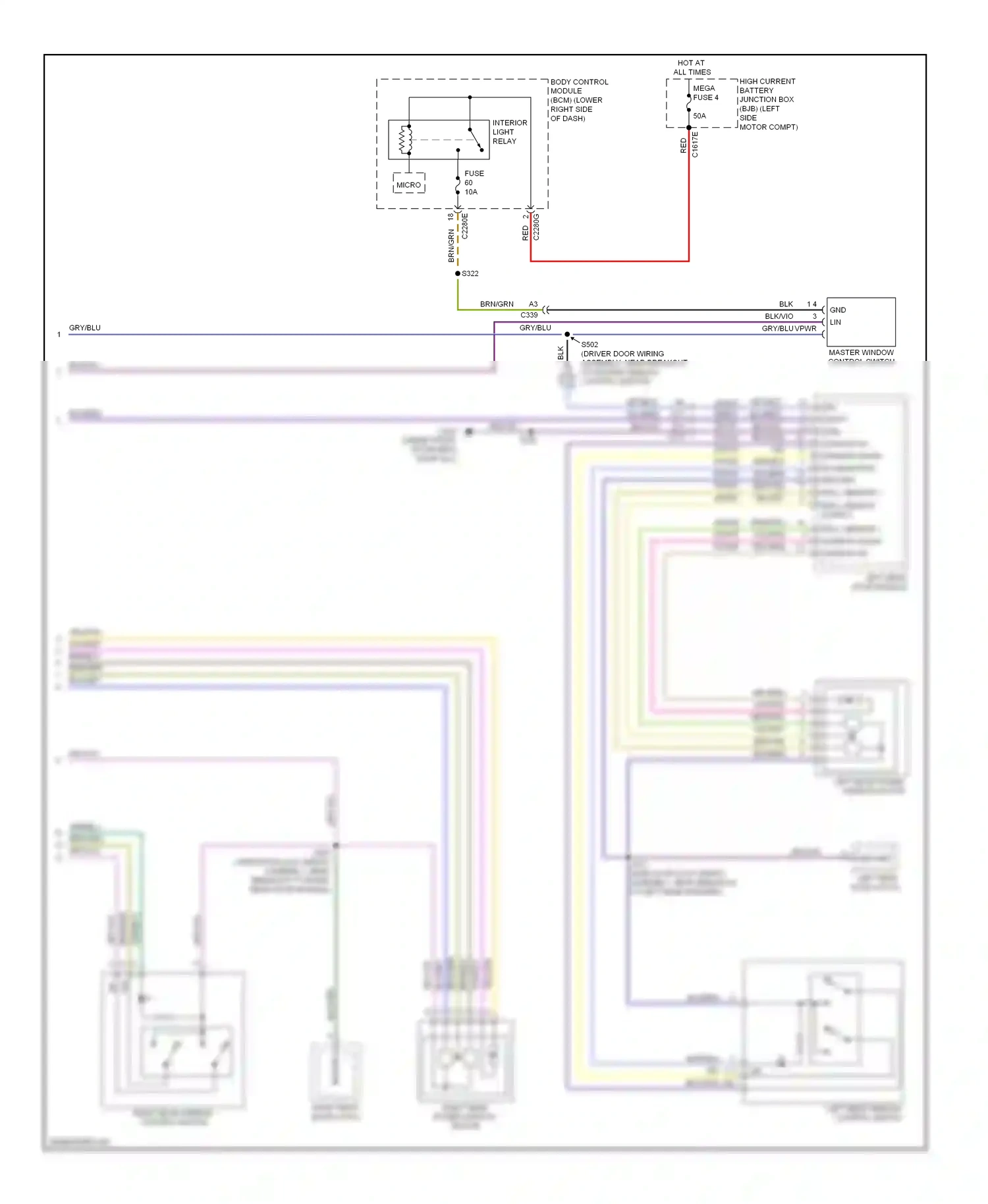 Wiring diagram gry/blu for Ford Focus III (2011-2015) (32 of 38)