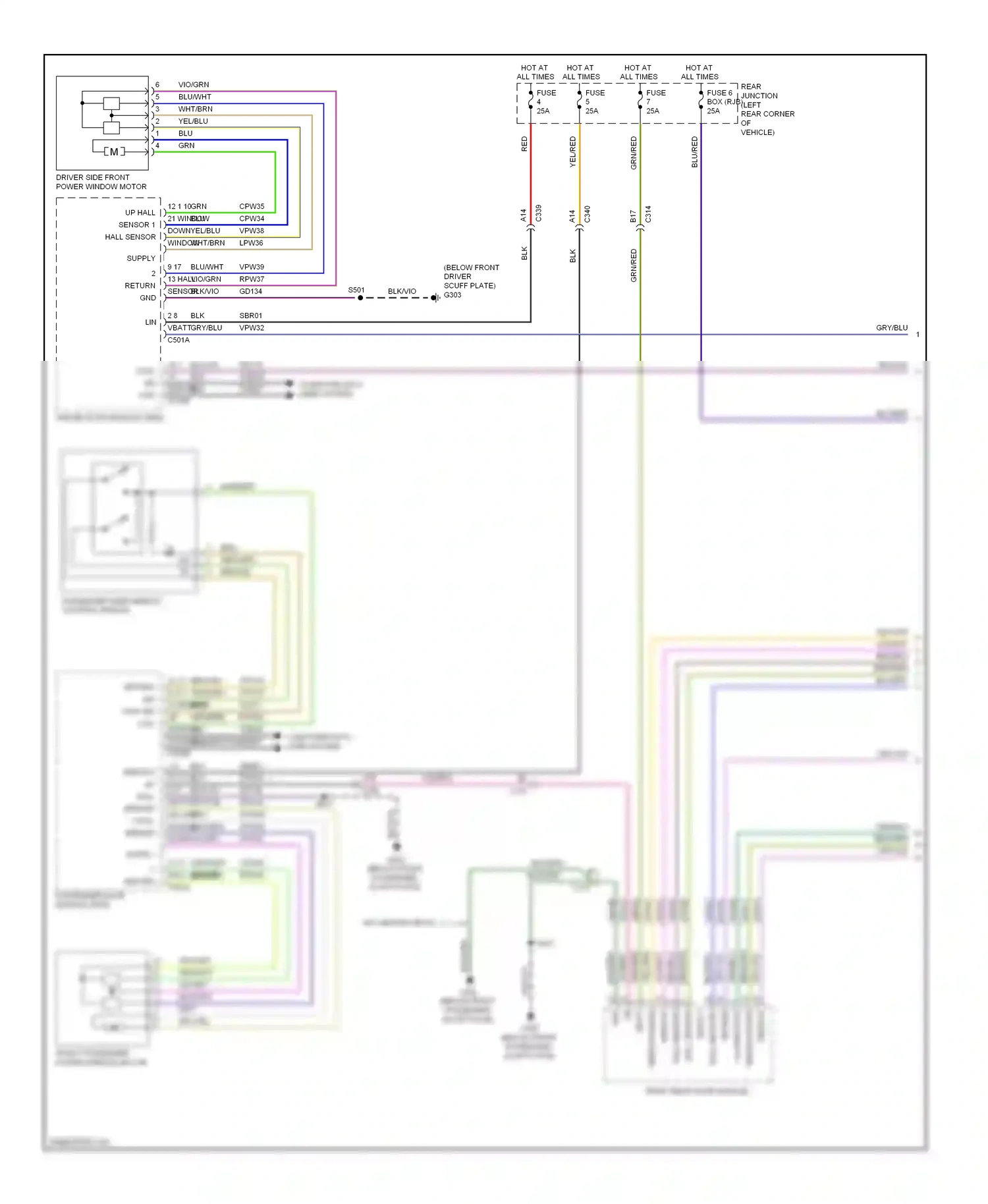 Wiring diagram hall sensor for Ford Focus III (2011-2015) (2 of 2)